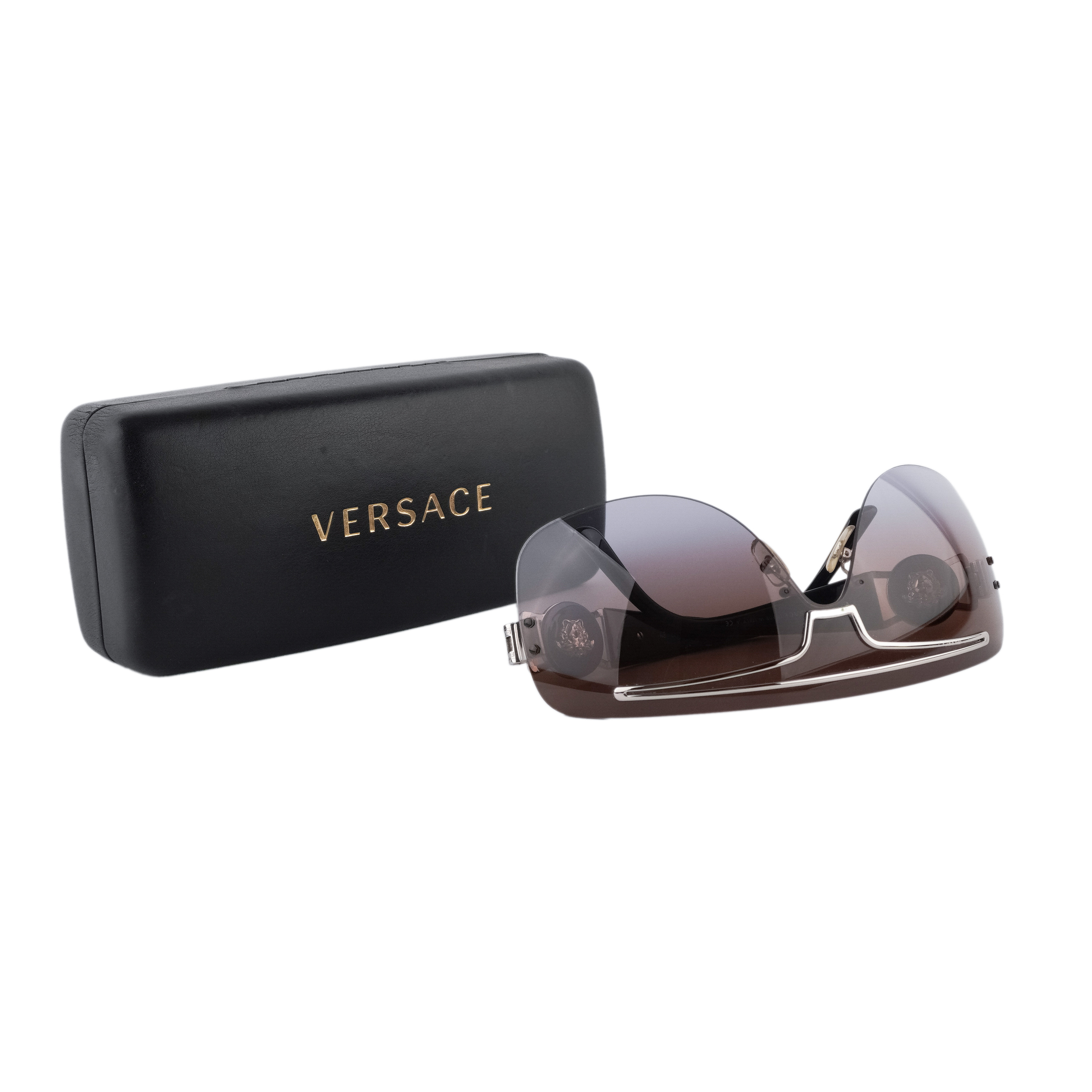 Versace Medusa Logo Rimless Gradient Shield Mask Sunglasses — photo 8