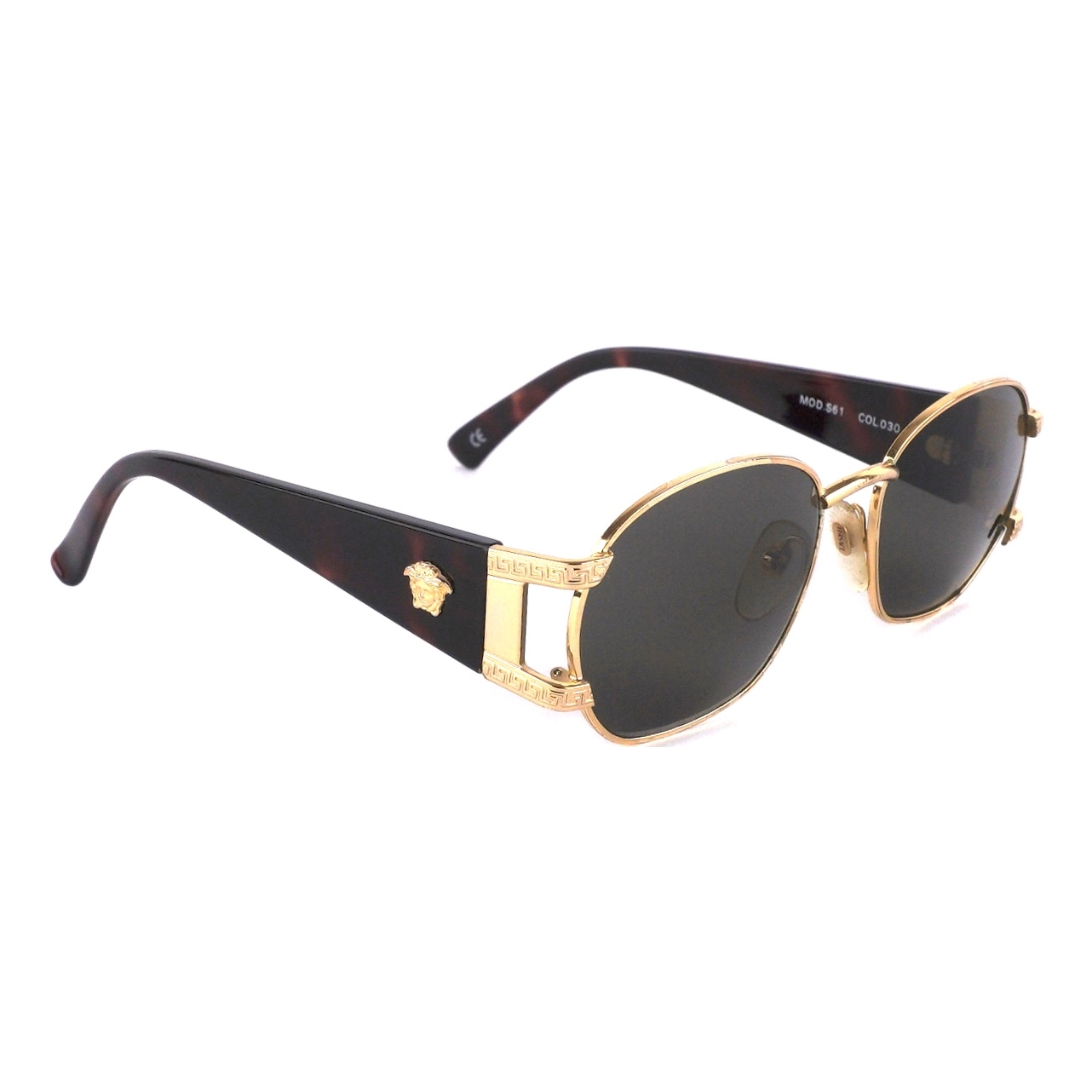 Vintage Gianni Versace MOD S61 Medusa Logo Gold Sunglasses