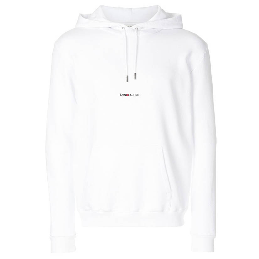 Saint Laurent Paris Logo Print Fleece Sweatshirt Hoodie
