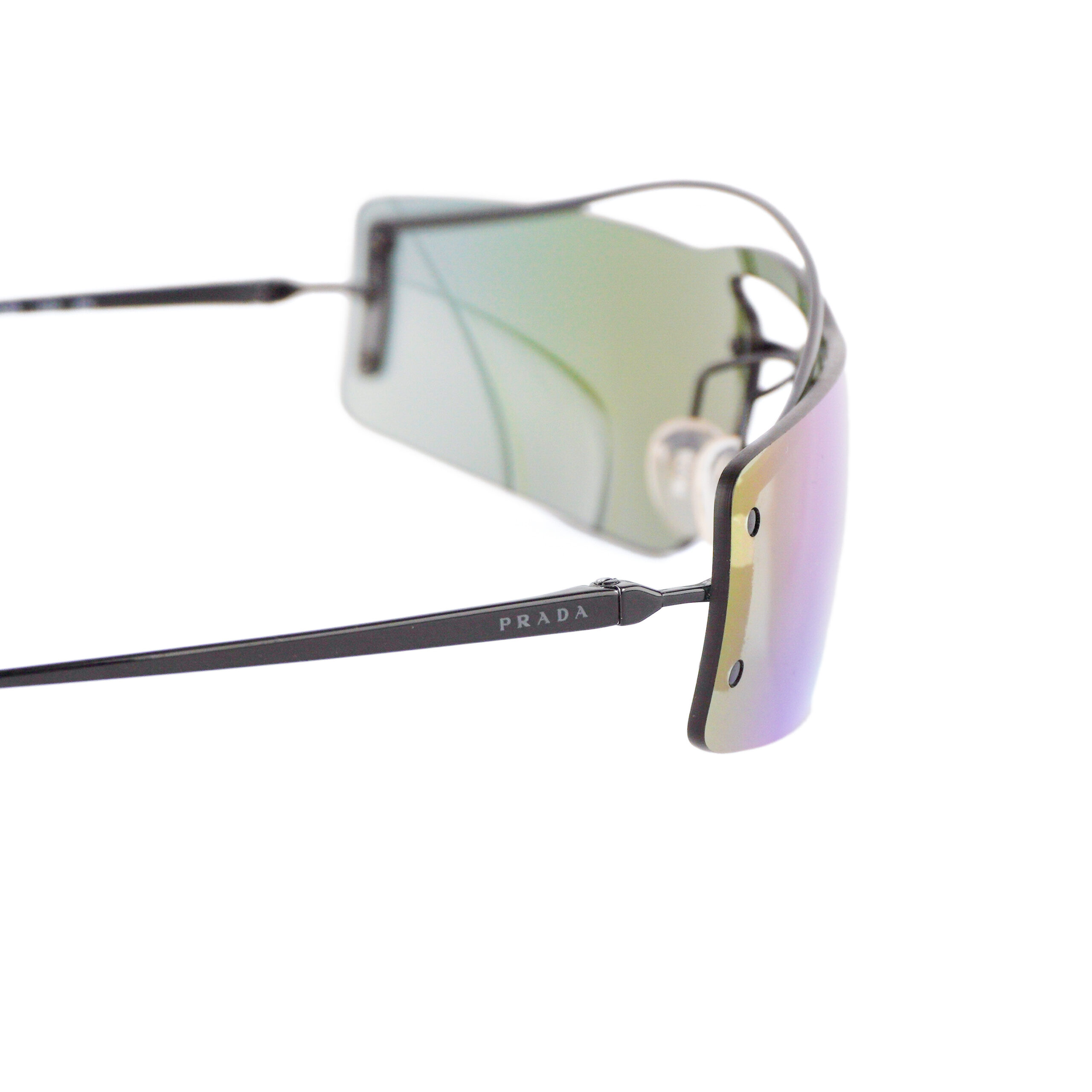 Prada SPR 61V Rimless Shield Blue Purple Mirror Sunglasses — photo 7
