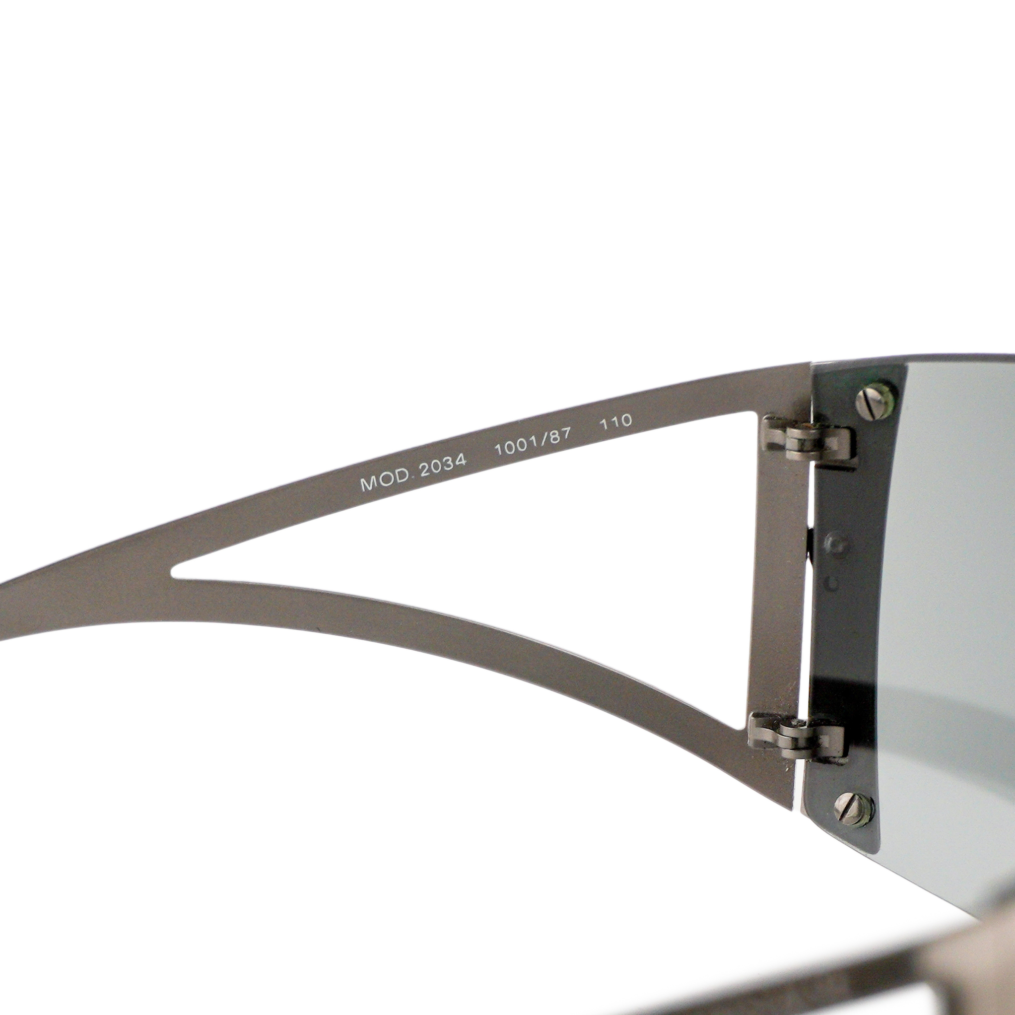 Vintage Versace Medusa Logo Gun Metal Shield Mask Sunglasses — photo 5