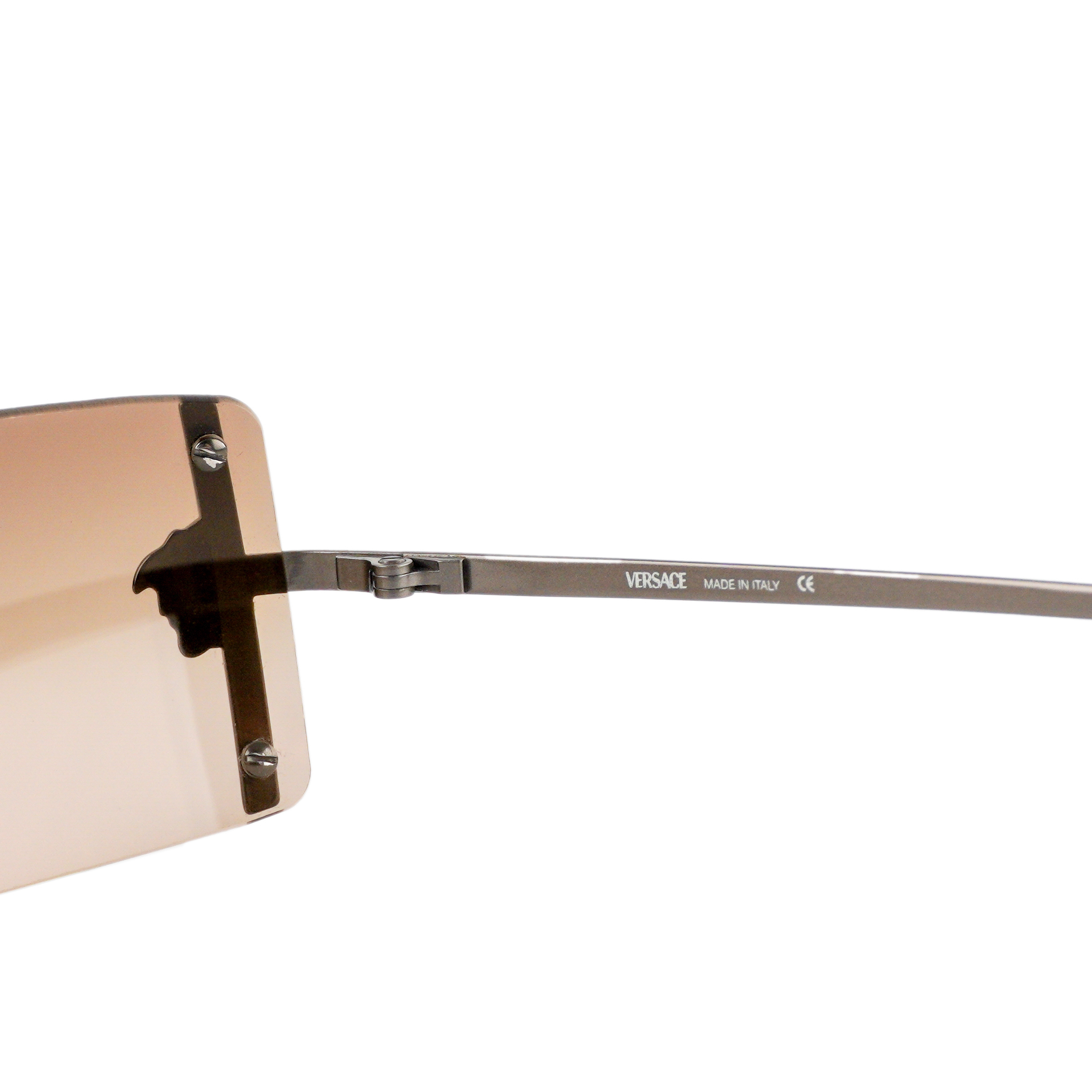 Vintage Versace N29 Medusa Logo Swarovski Rimless Sunglasses — photo 4