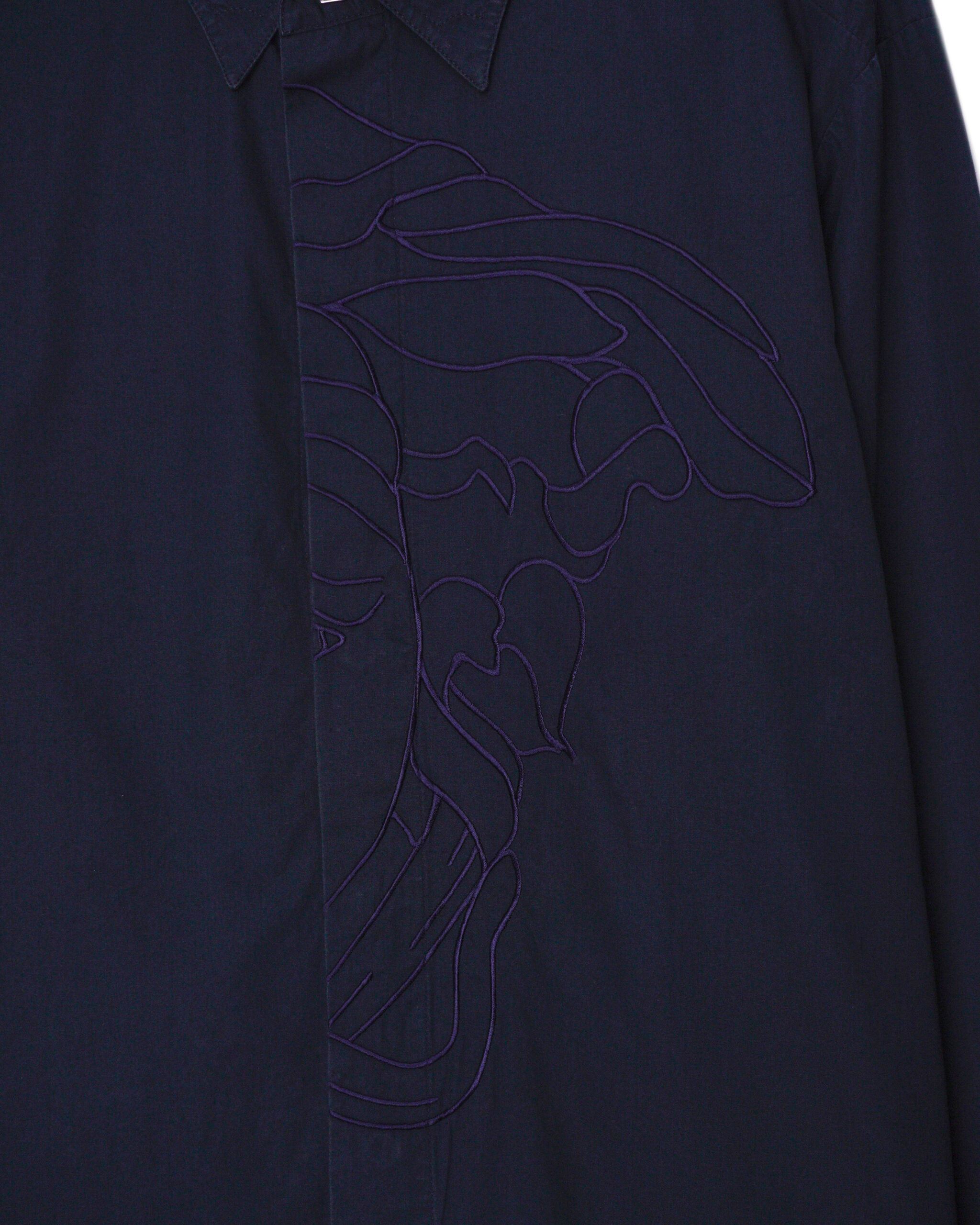 Versace Medusa Big Logo Navy Long Sleeve Shirt — photo 5
