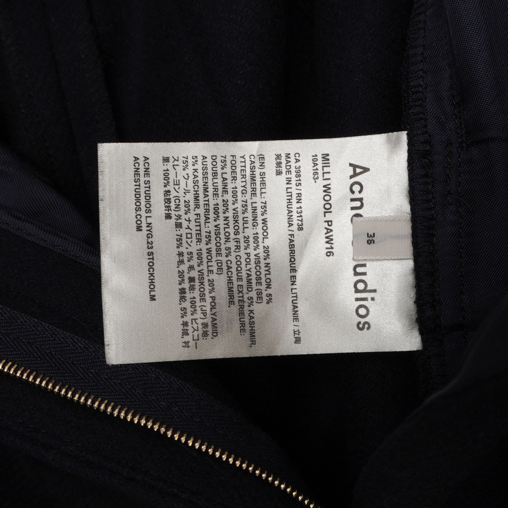 Acne Studios Milli Wool Cashmere Navy Blue Trousers Pants — photo 8