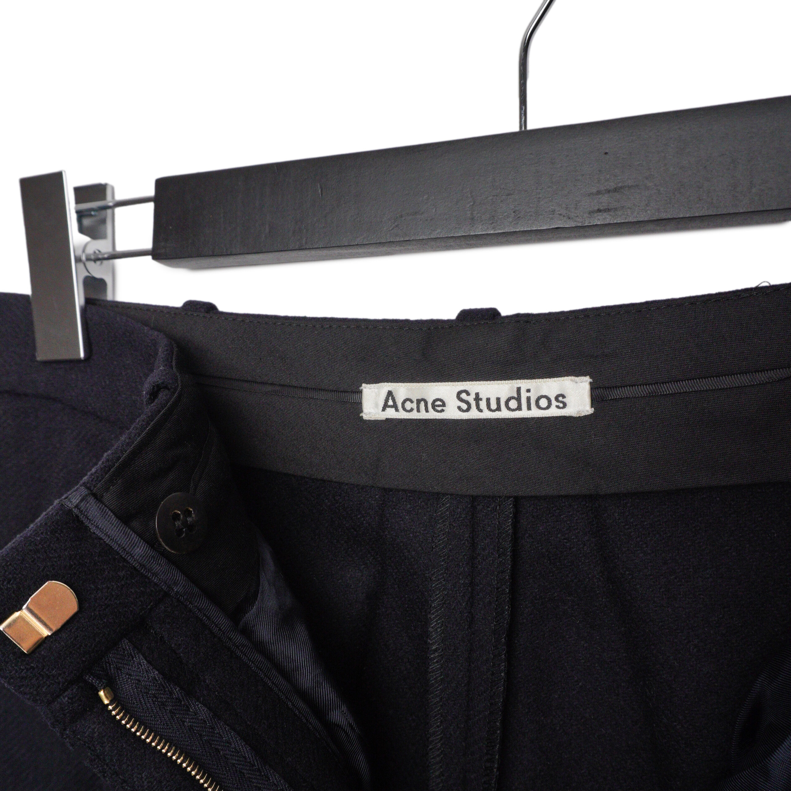 Acne Studios Milli Wool Cashmere Navy Blue Trousers Pants — photo 7