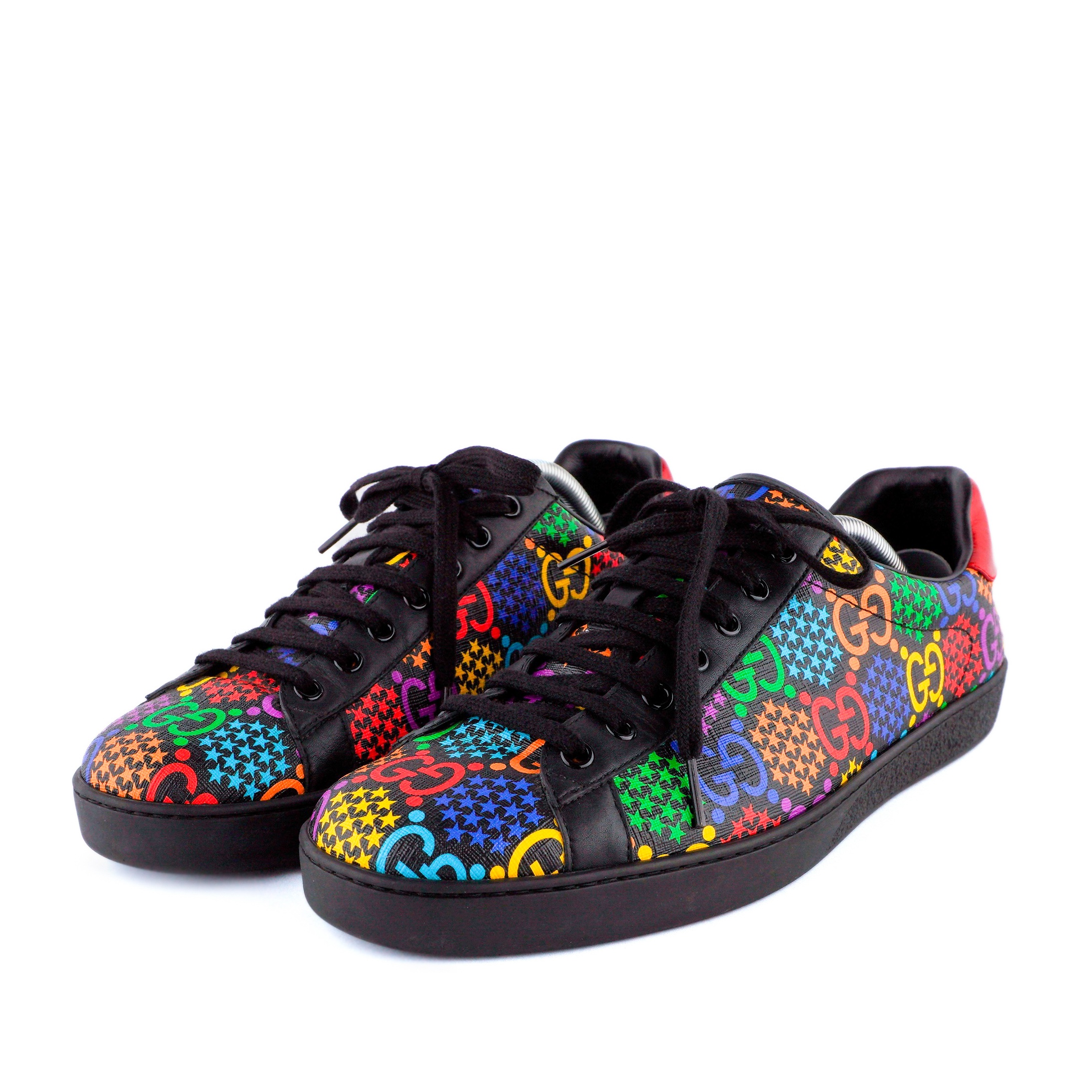 Gucci Ace Psychedelic GG Monogram Logo Leather Sneakers
