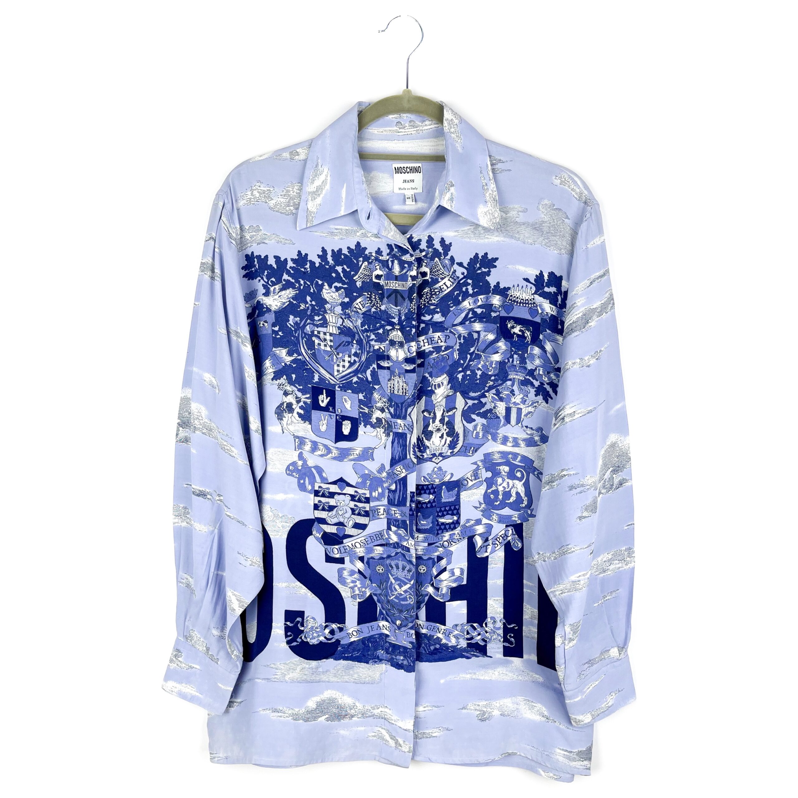 Vintage Moschino Royalty Baroque Print Viscosa Italy Shirt