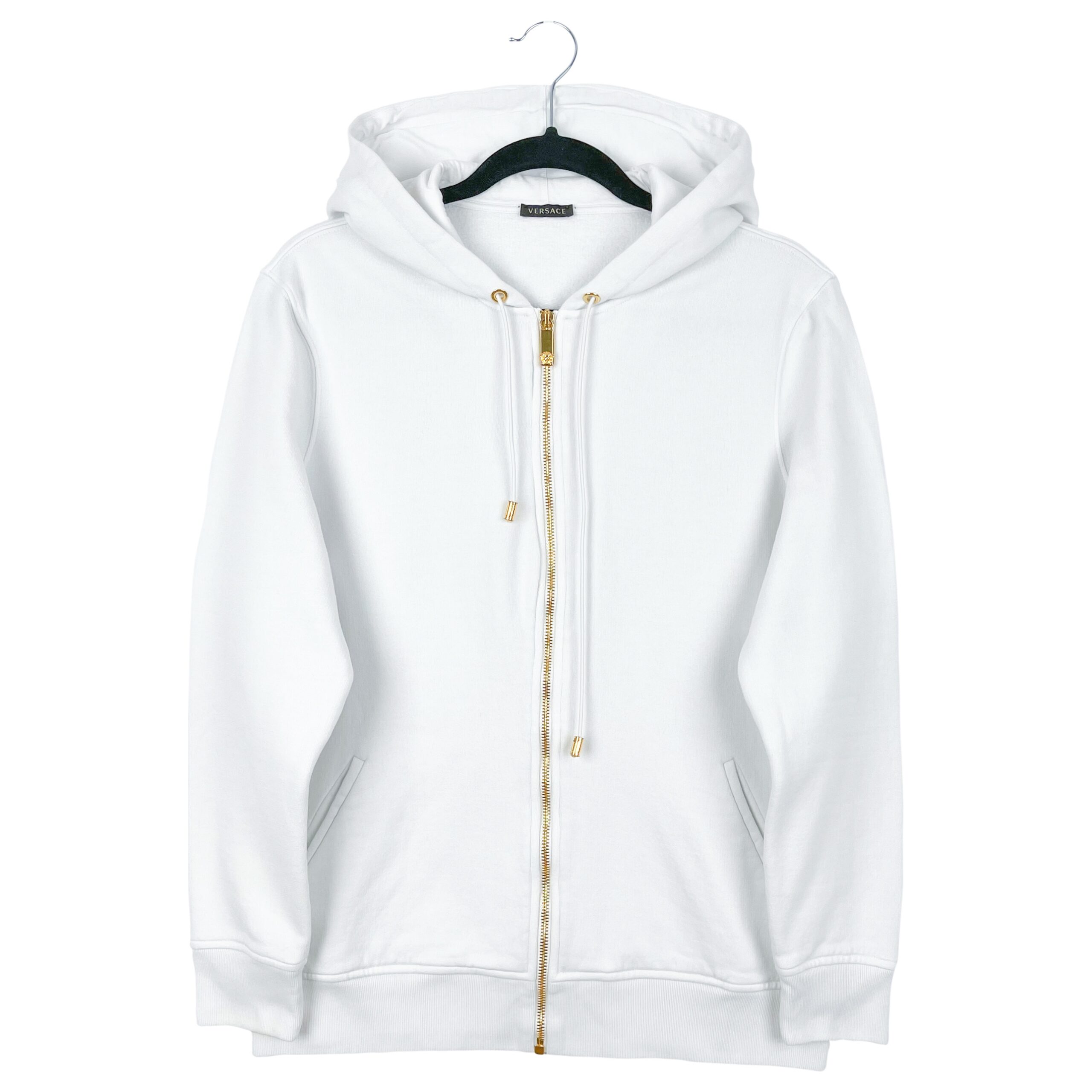 Gianni Versace Medusa Gold Back Logo White Hoodie Sweatshirt
