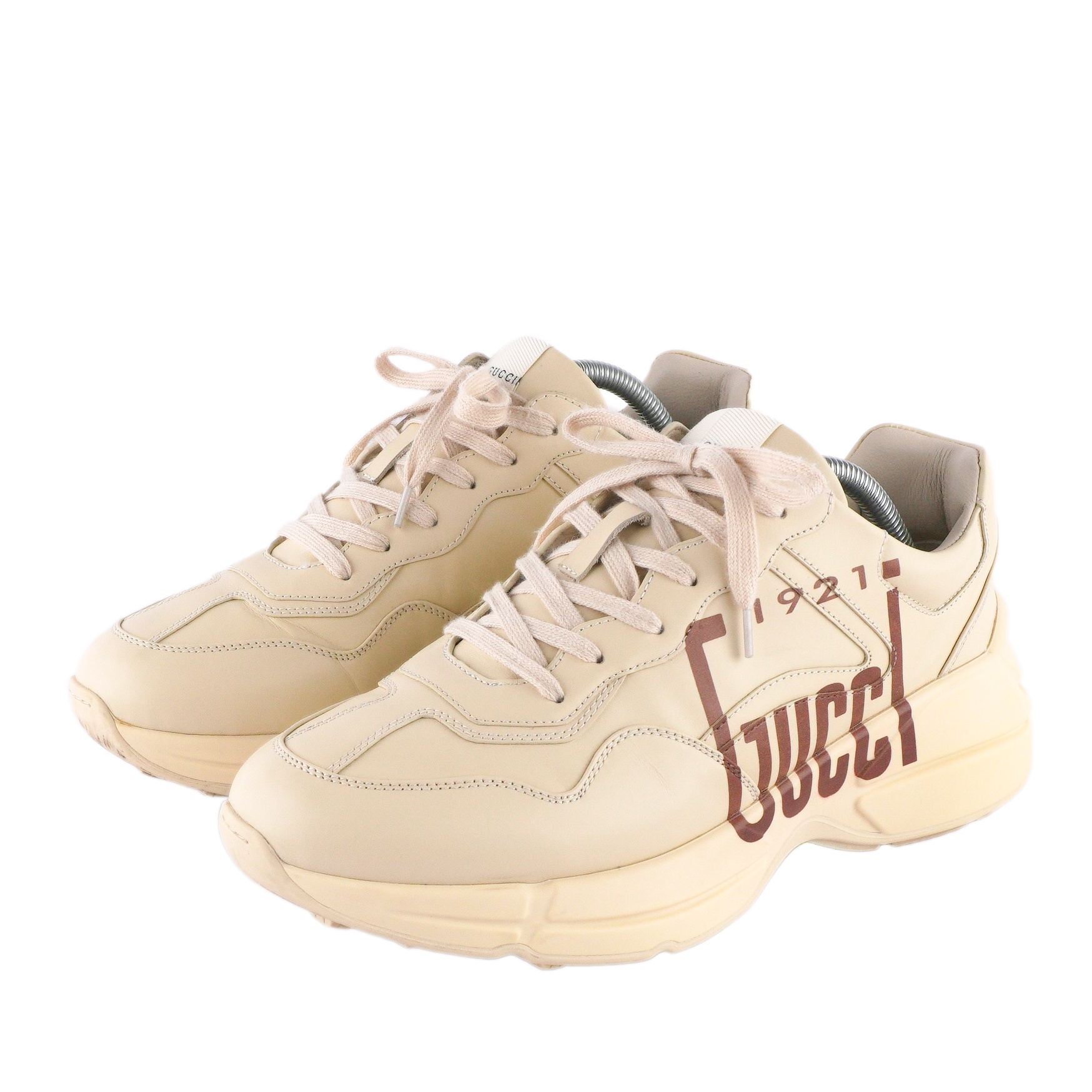 Gucci Rhyton 1921 Vintage Logo Ivory Leather Sneakers