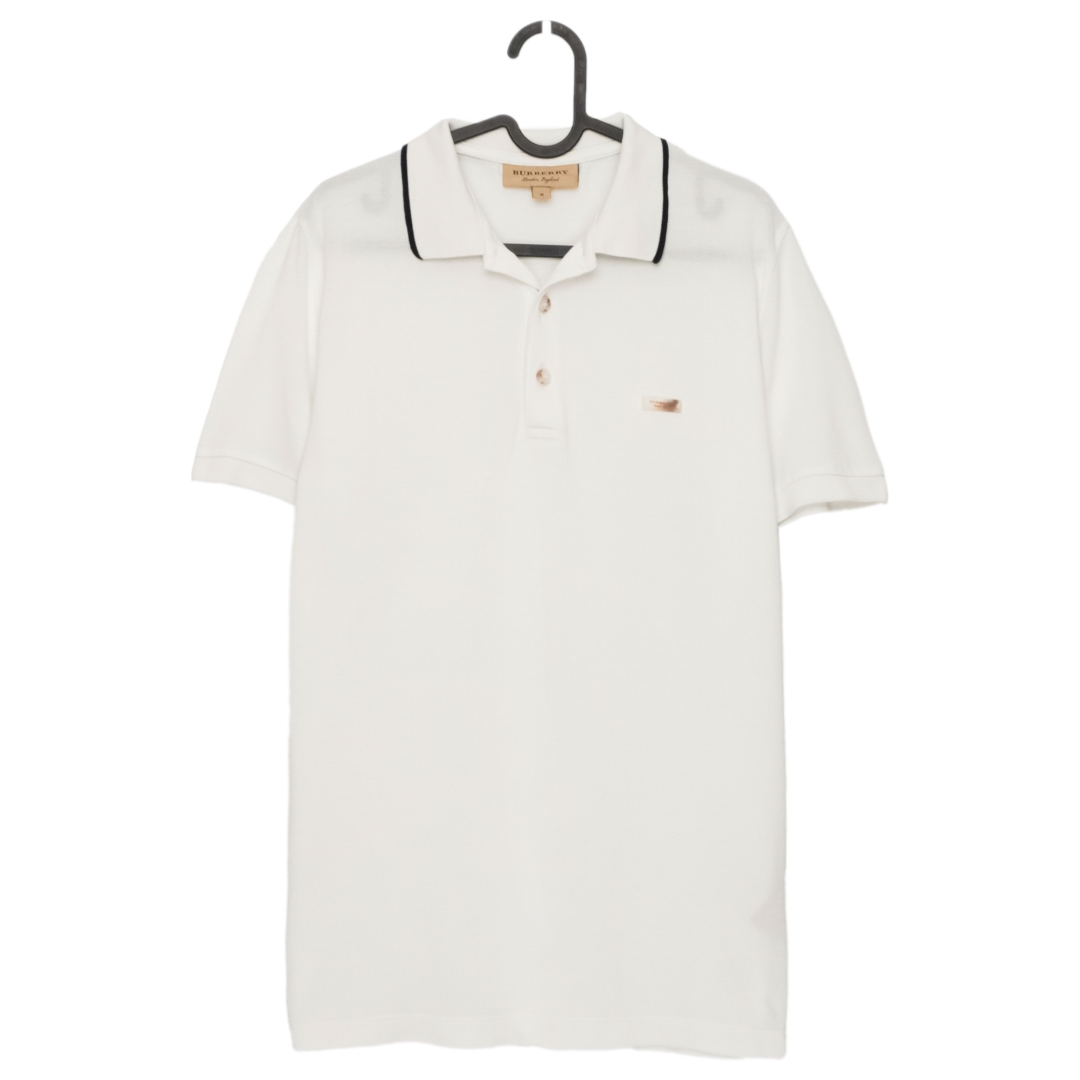 Burberry London England Logo White Polo Shirt
