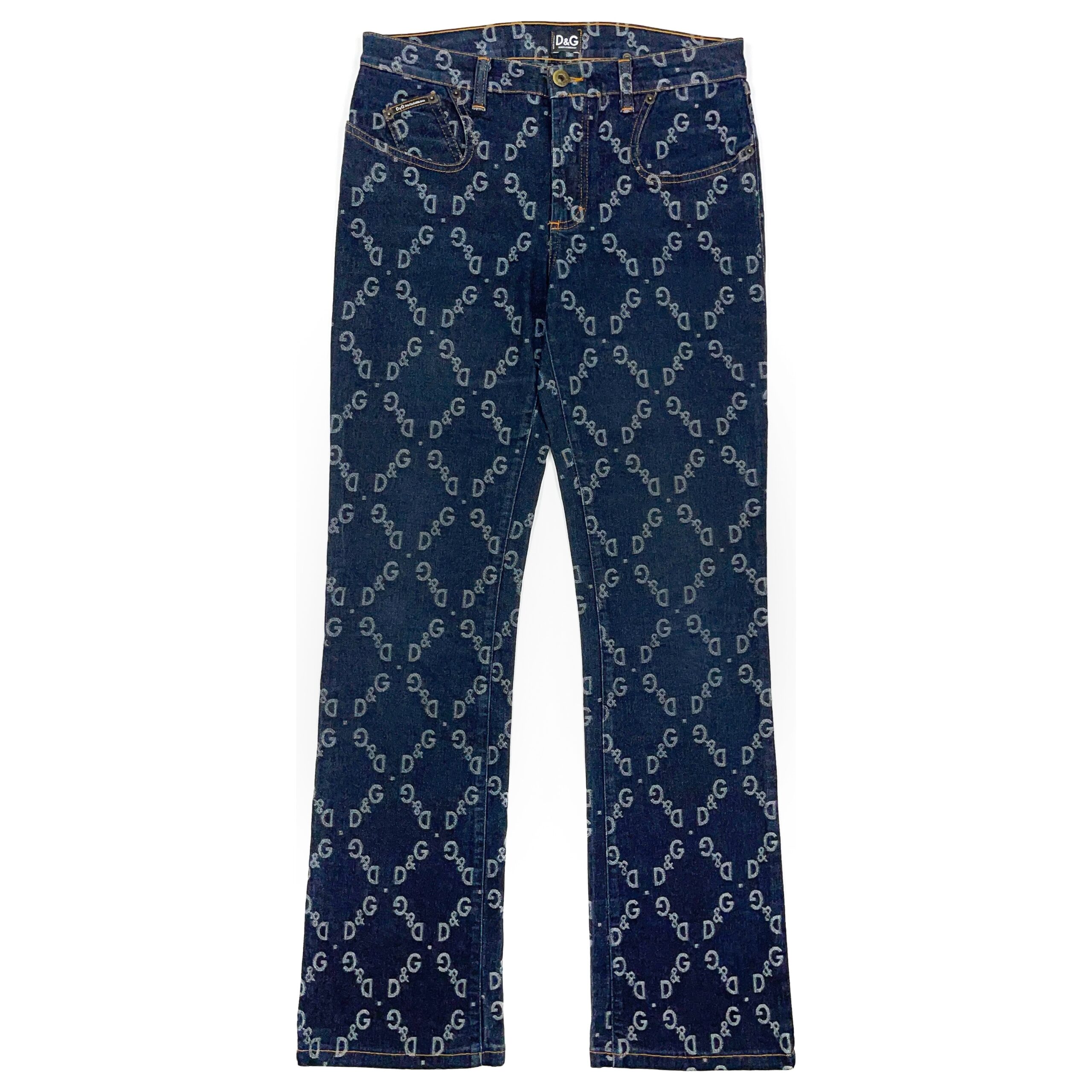 Dolce & Gabbana Full Pattern DG Monogram Denim Jeans Pants