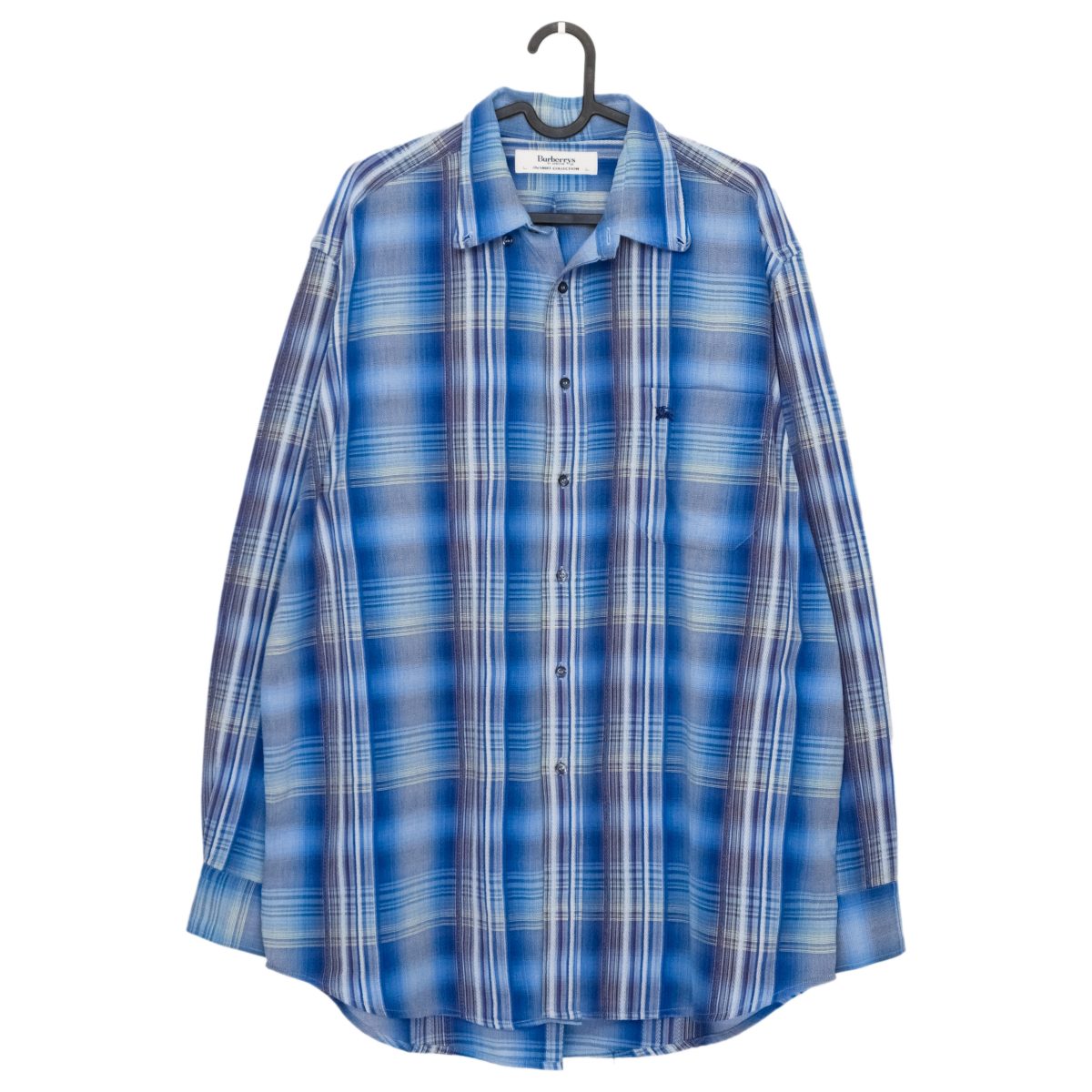 Vintage Burberry London Blue Logo Check Tartan Shirt
