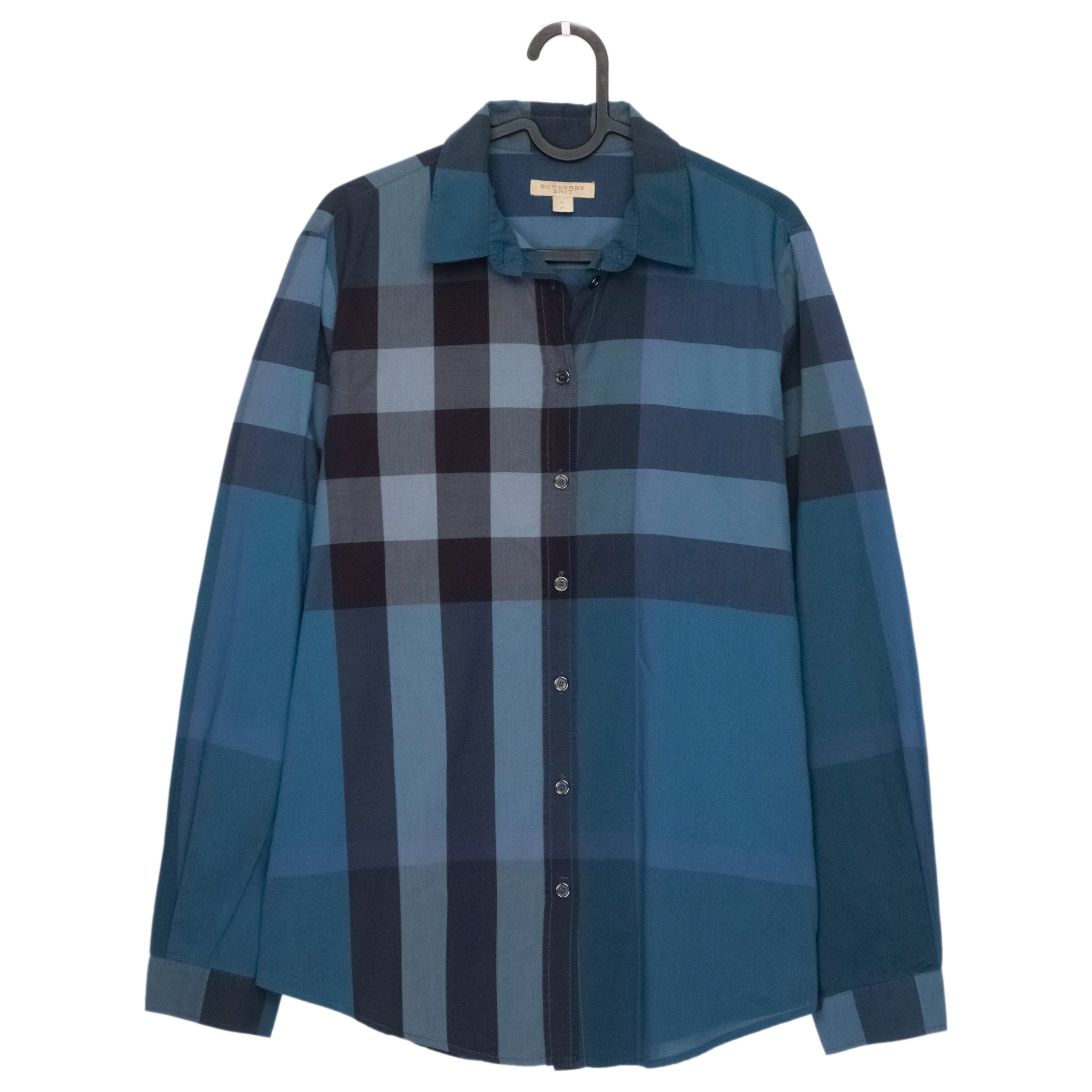 Burberry Brit Blue Check Tartan Patterned Poplin Shirt