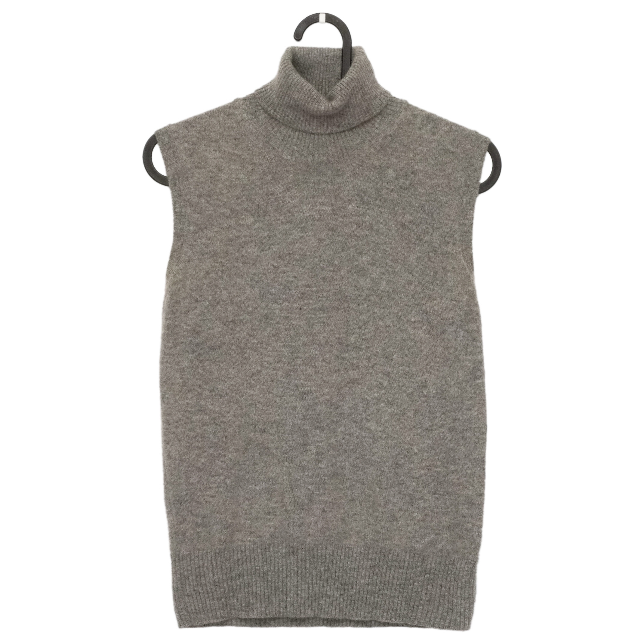 Loro Piana Piuma Grey Cashmere Knitted Turtleneck Top Vest