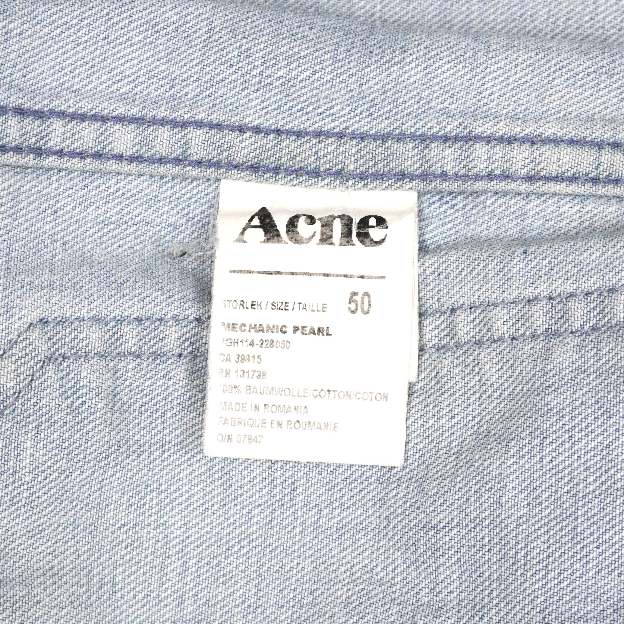 Vintage Acne Studios 2011 Mechanic Pearl Light Blue Jacket — photo 6