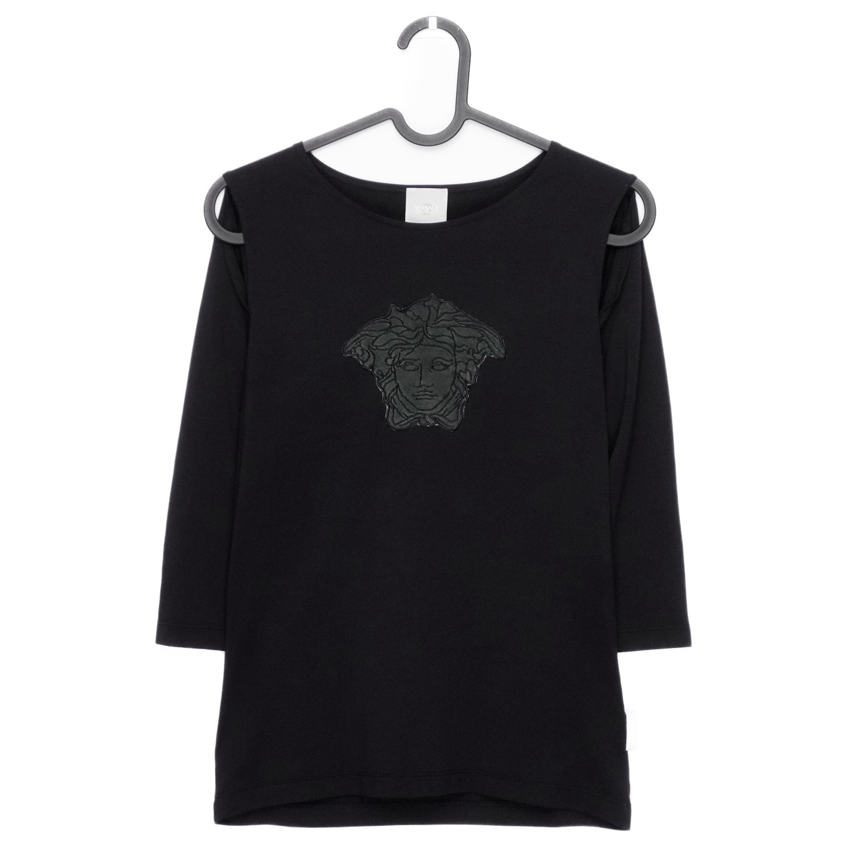 Vintage Versace Medusa Logo Black Top Blouses Shirt