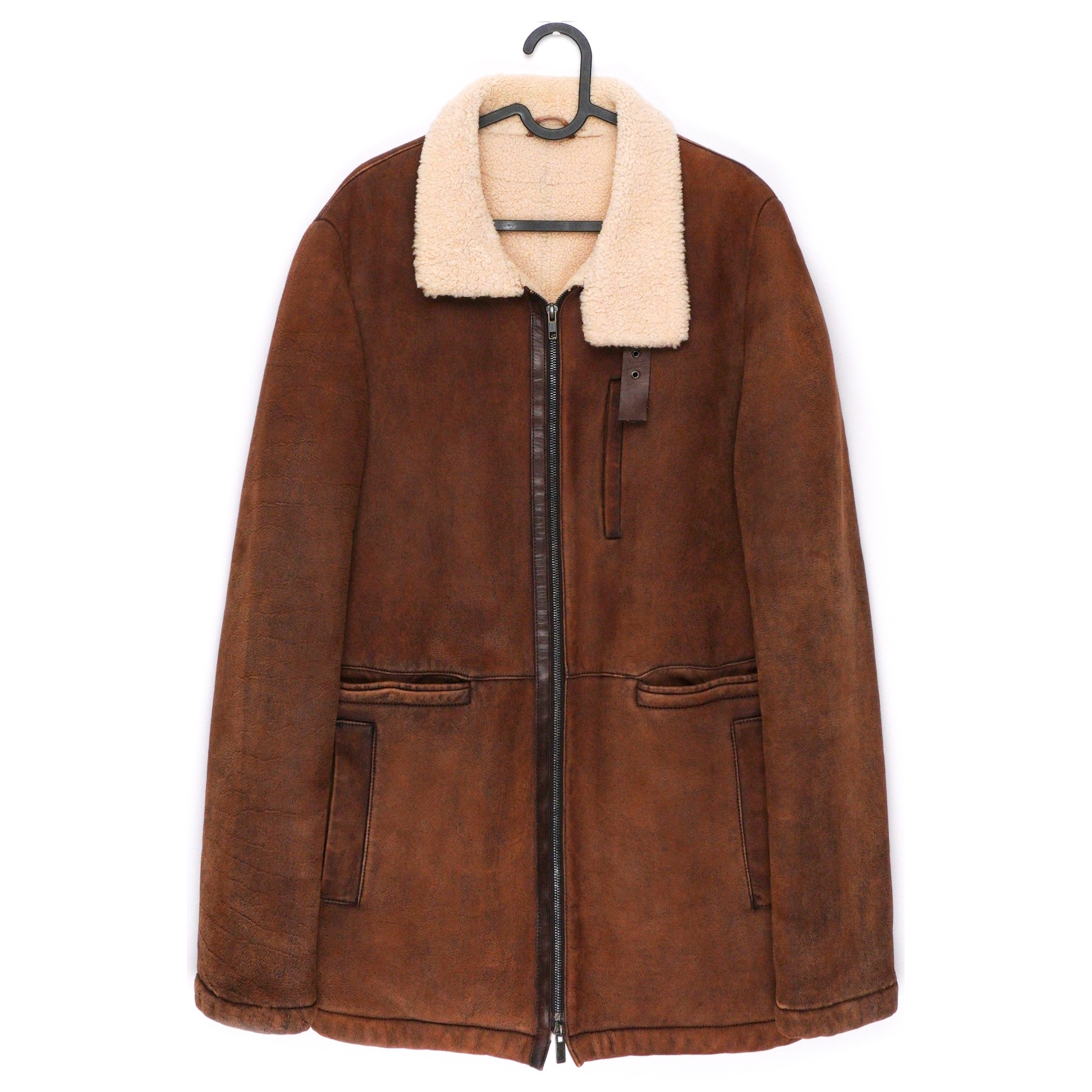 Archive Jil Sander Raf Simons Leather Shearling Coat Jacket