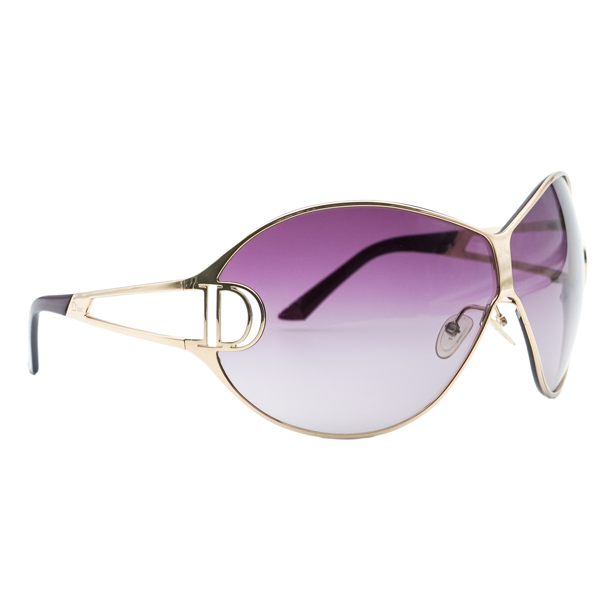 Vintage Dior Diorissimo 1 D Logo Gradient Shield Sunglasses
