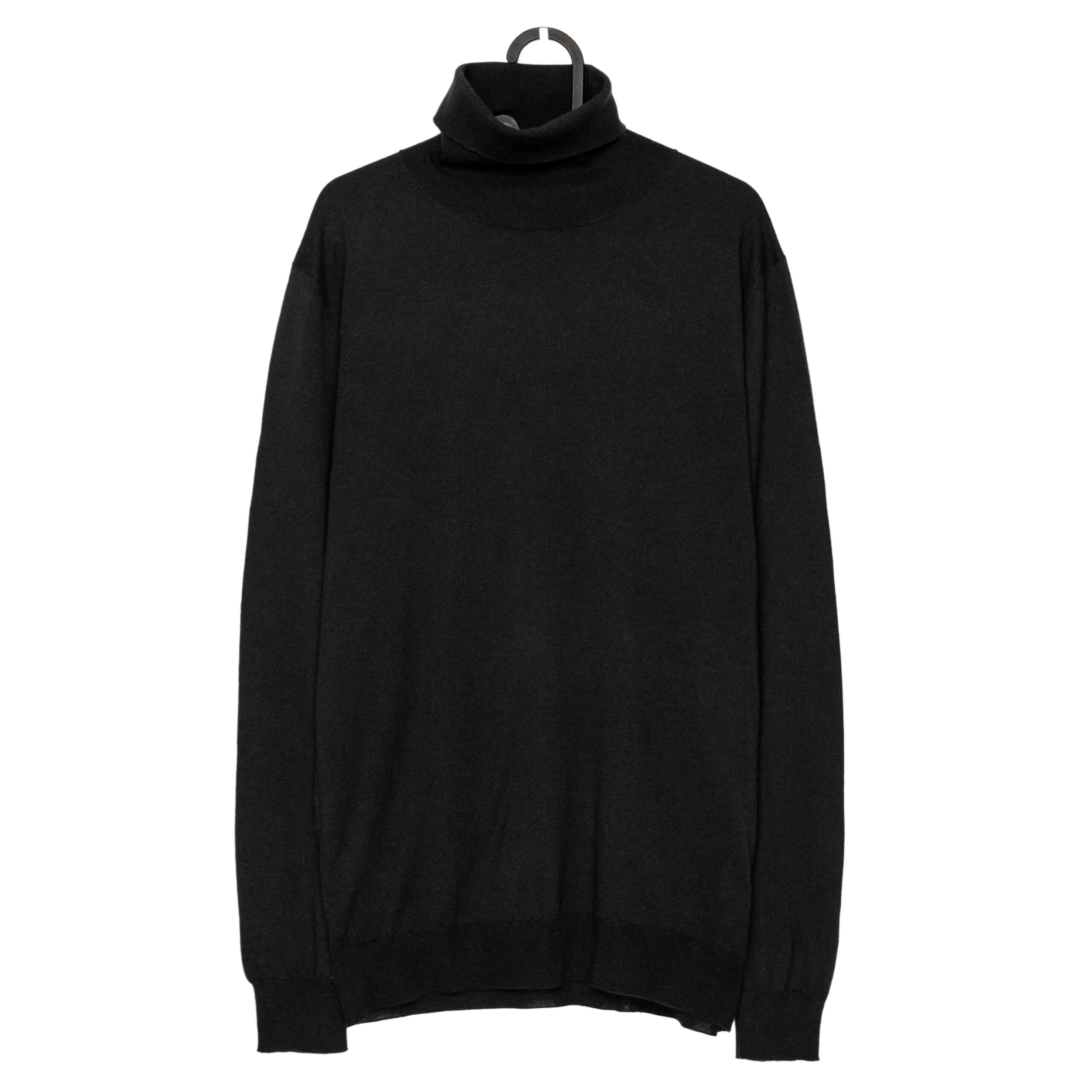 Prada Cashmere Silk Blend Black Turtleneck Sweater