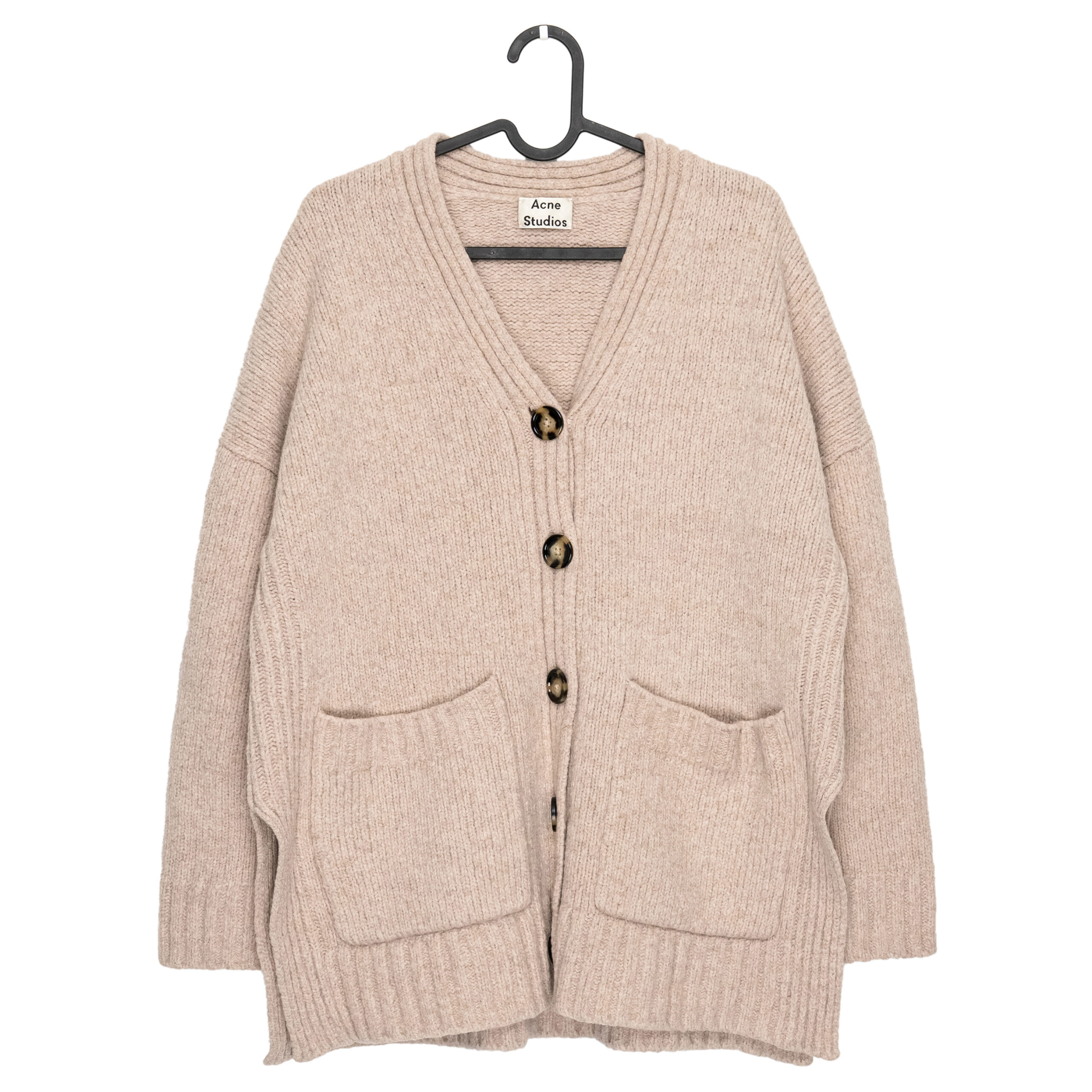 Acne Studios Women’s Rib Knit Cashmere Wool Cardigan Sweater