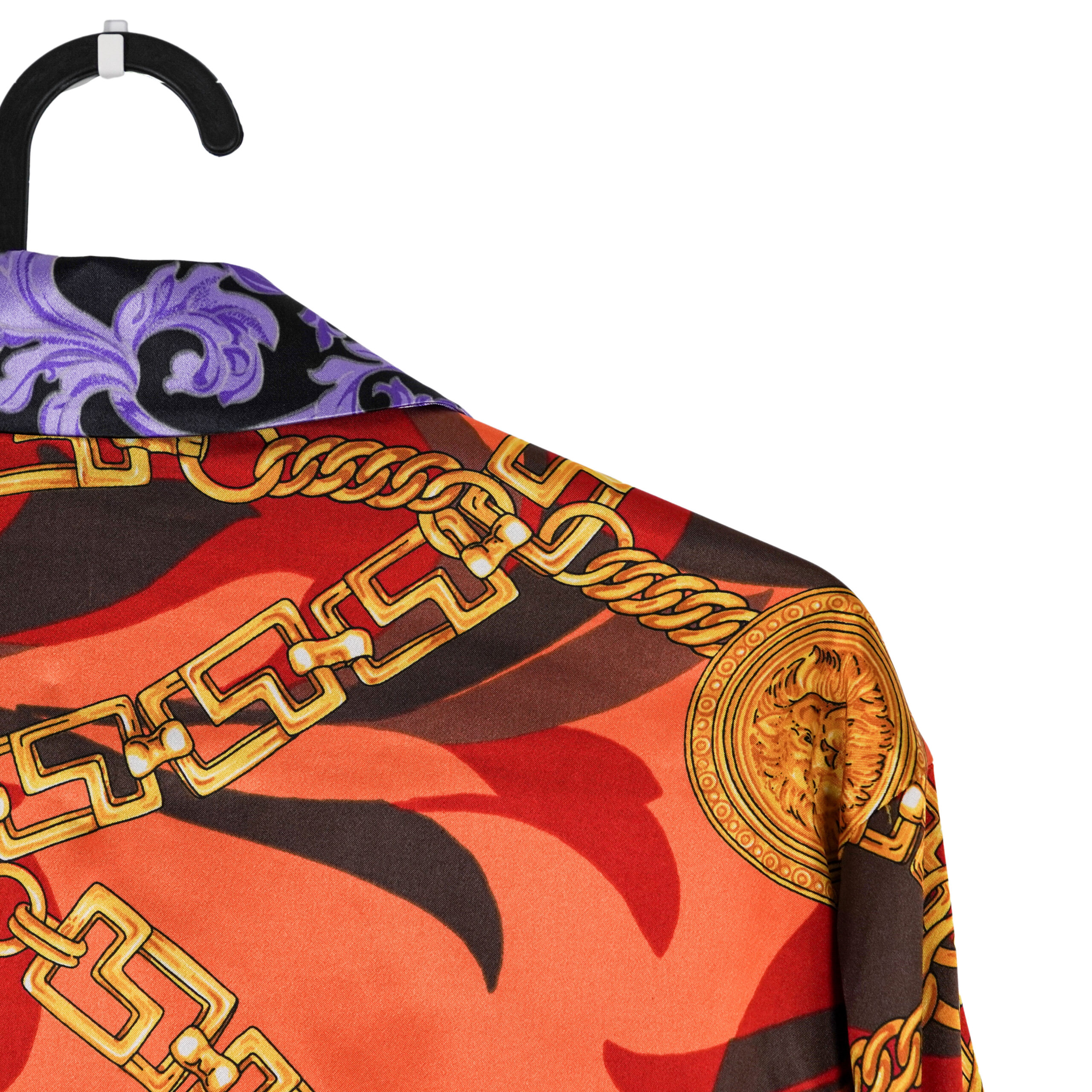 Versace Medusa Flame Gold Chain Medallion Print Shirt — photo 5