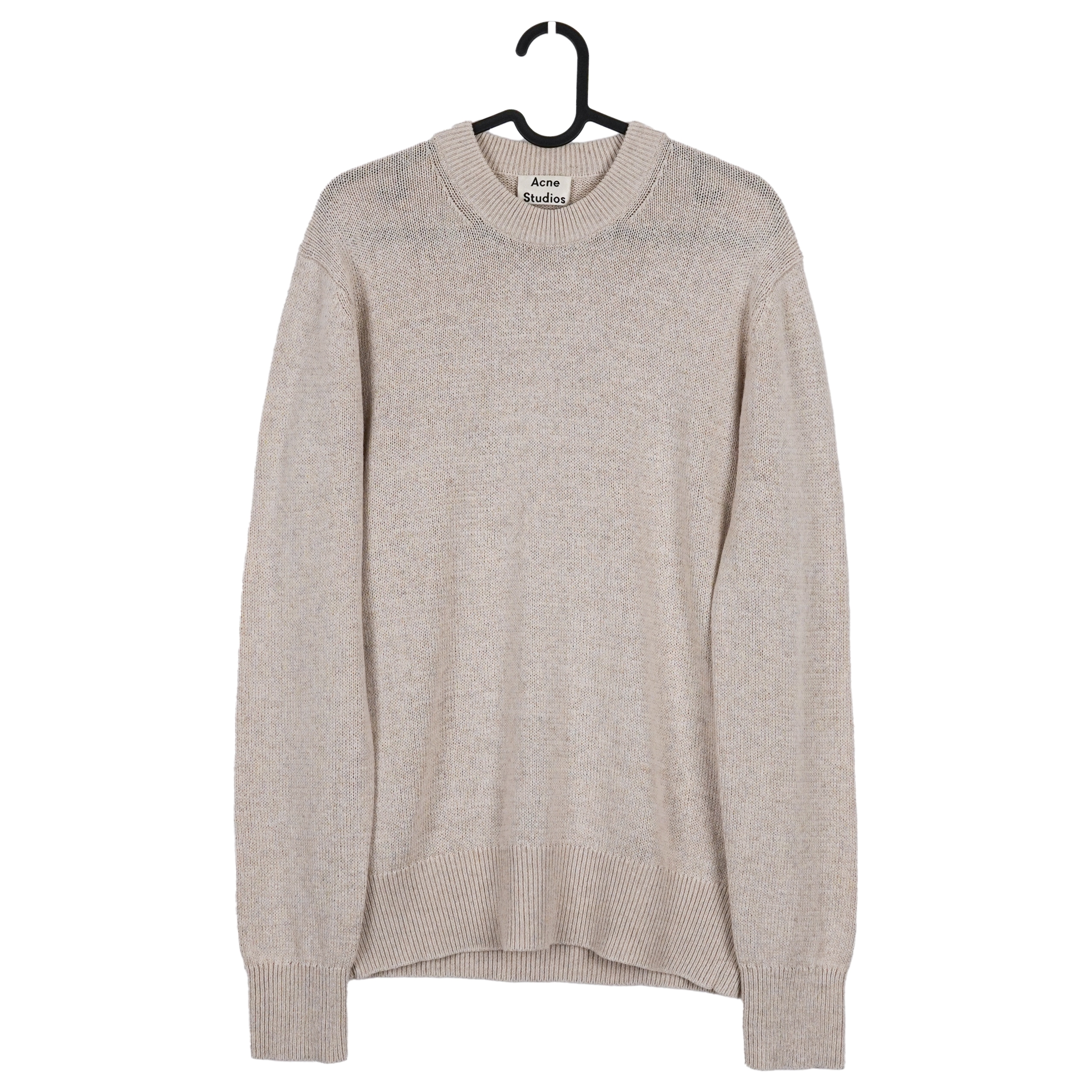 Acne Studios Beige Linen Knit Lightweight Crewneck Sweater