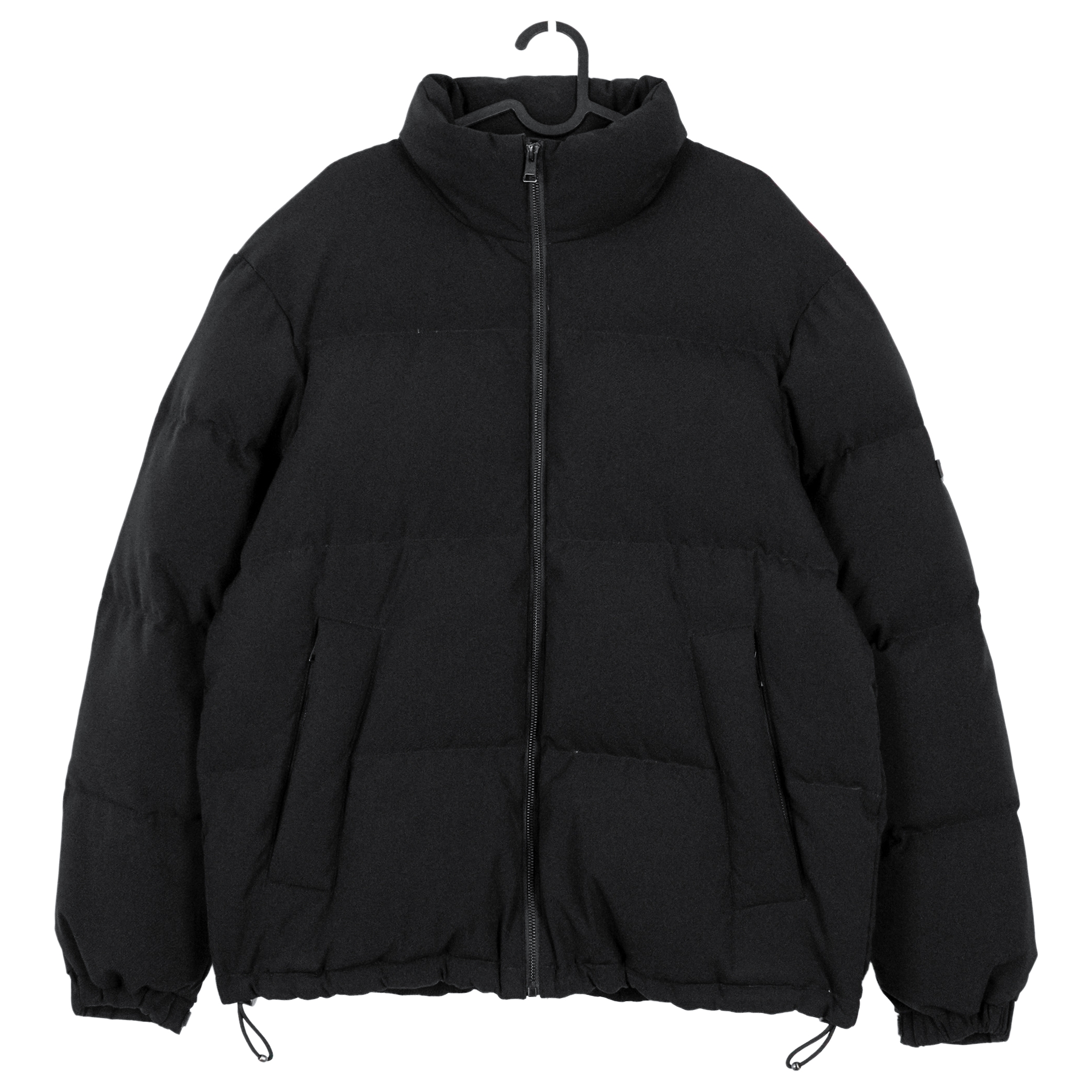 Sandro Paris Matte Black Sleeve Logo Down Puffer Jacket
