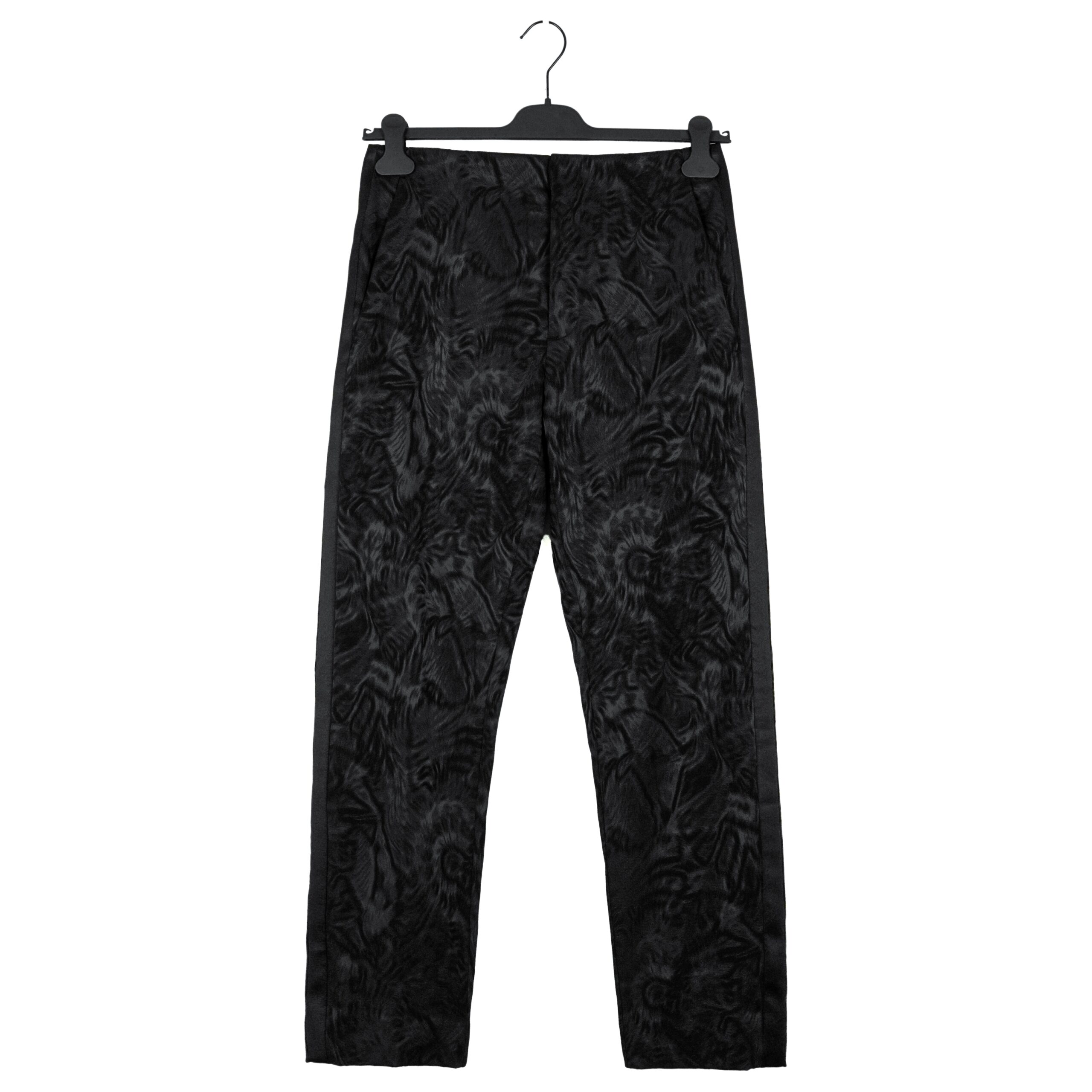 Dior Black Textured Tailored Logo Button Trousers Pants