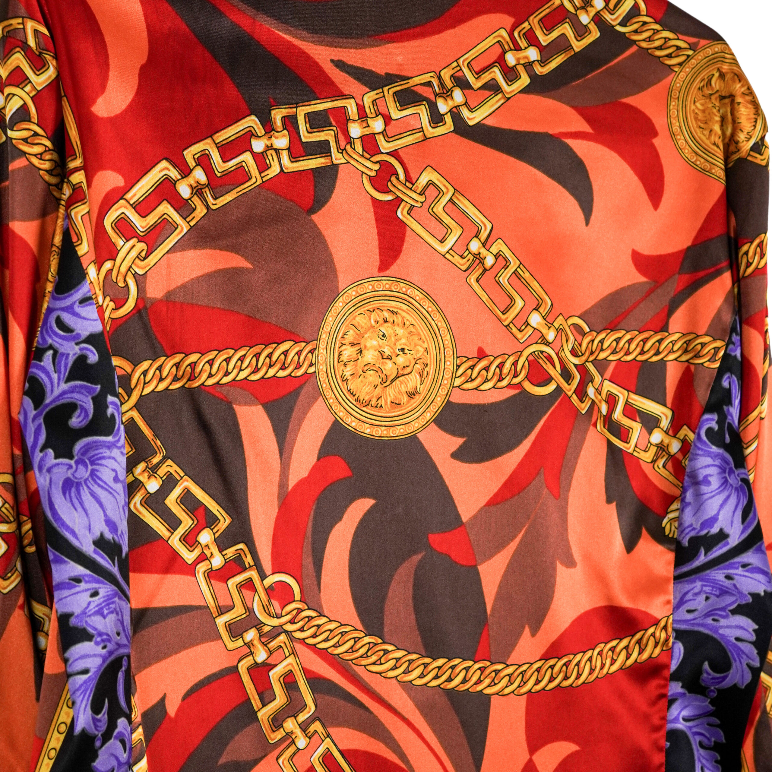 Versace Medusa Flame Gold Chain Medallion Print Shirt — photo 6