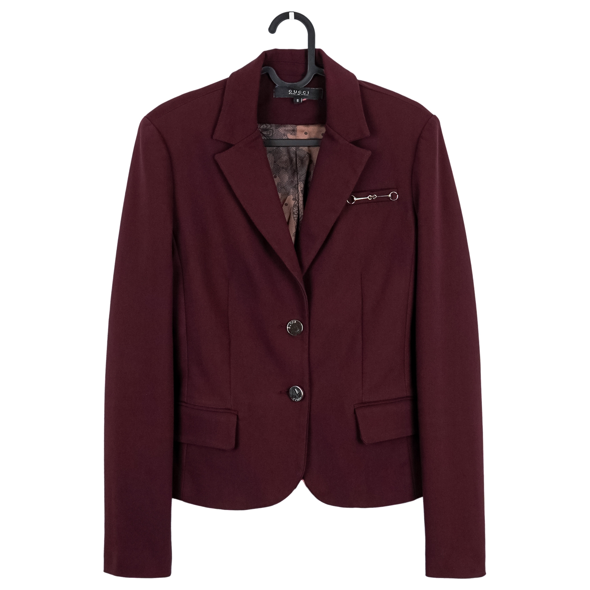 Vintage Gucci Burgundy Women’s Horsebit Logo Blazer Jacket