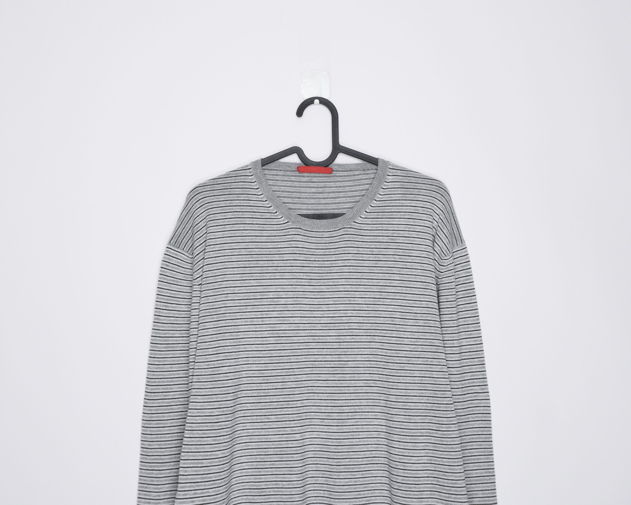 Prada Red Tab 2008 Striped Grey Knit Crewneck Sweater — photo 3