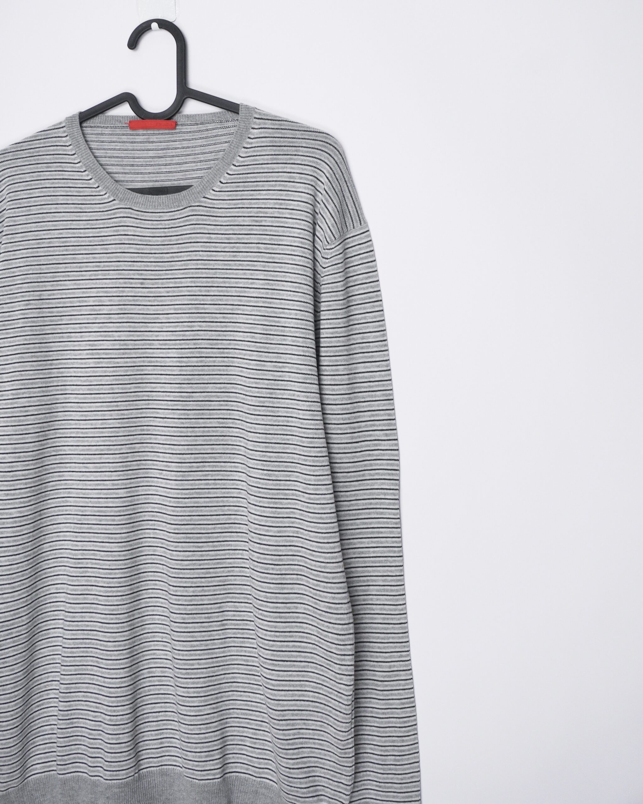 Prada Red Tab 2008 Striped Grey Knit Crewneck Sweater — photo 2
