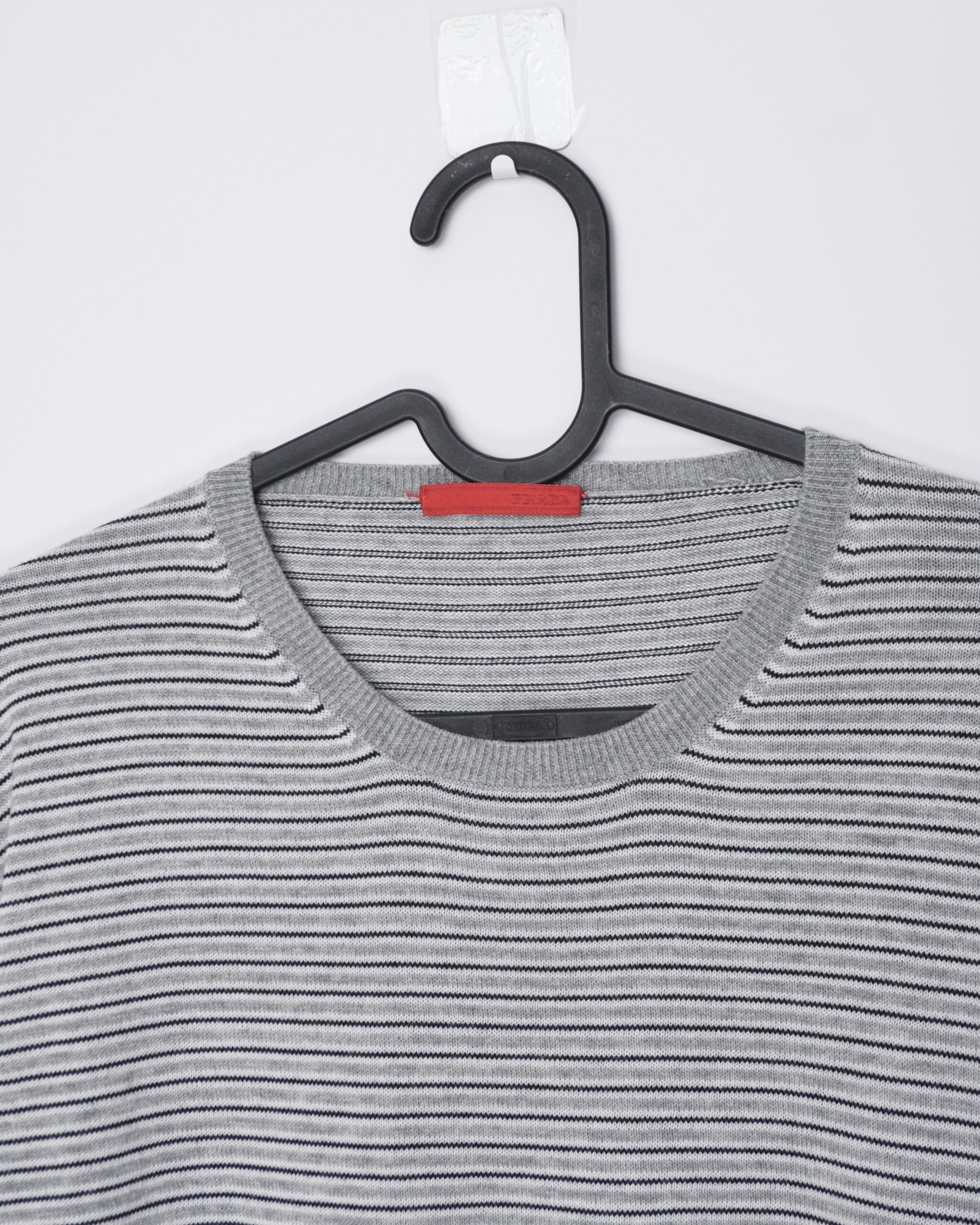 Prada Red Tab 2008 Striped Grey Knit Crewneck Sweater — photo 4