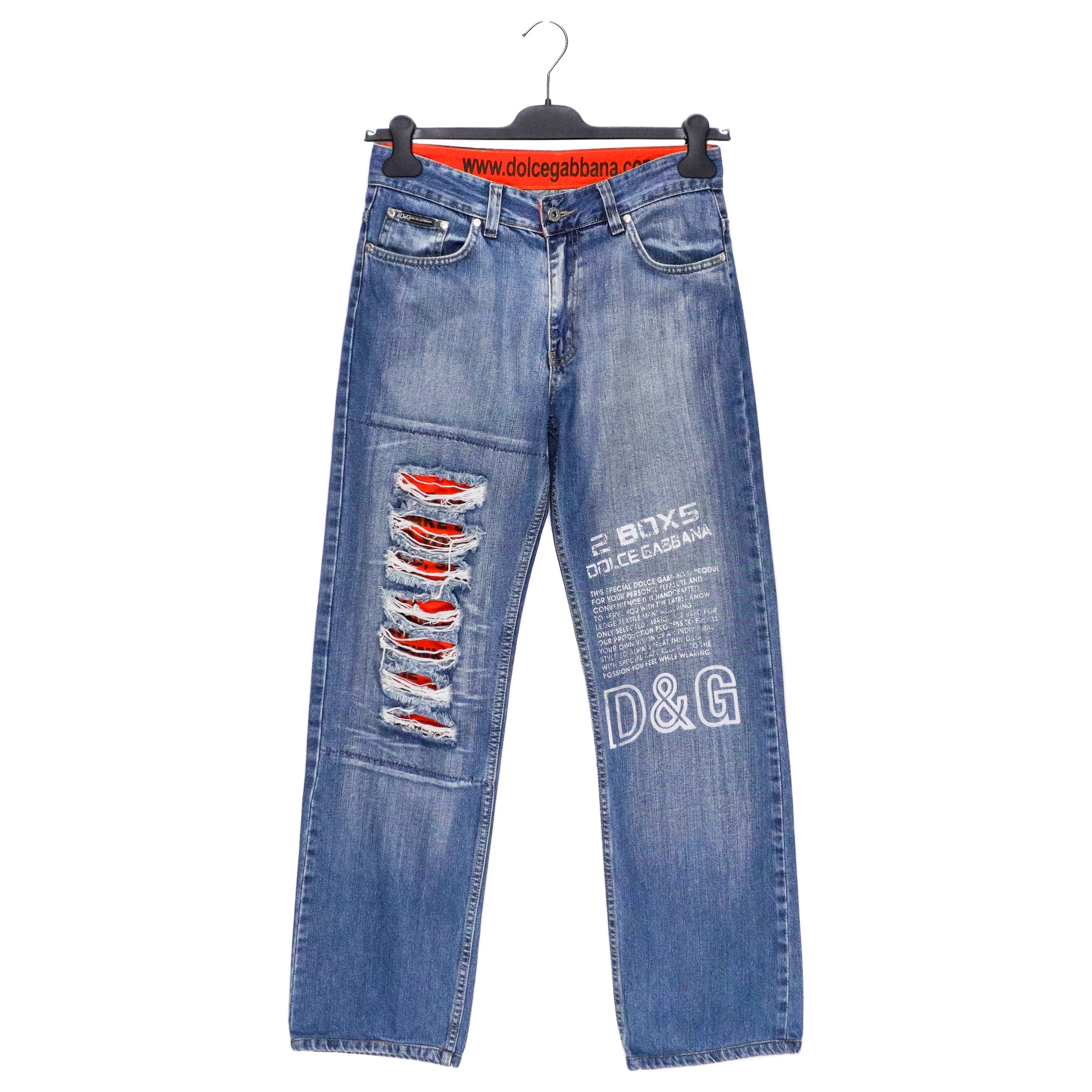 Vintage Archive Dolce Gabbana FW05 Poem Ripped Pant Jeans