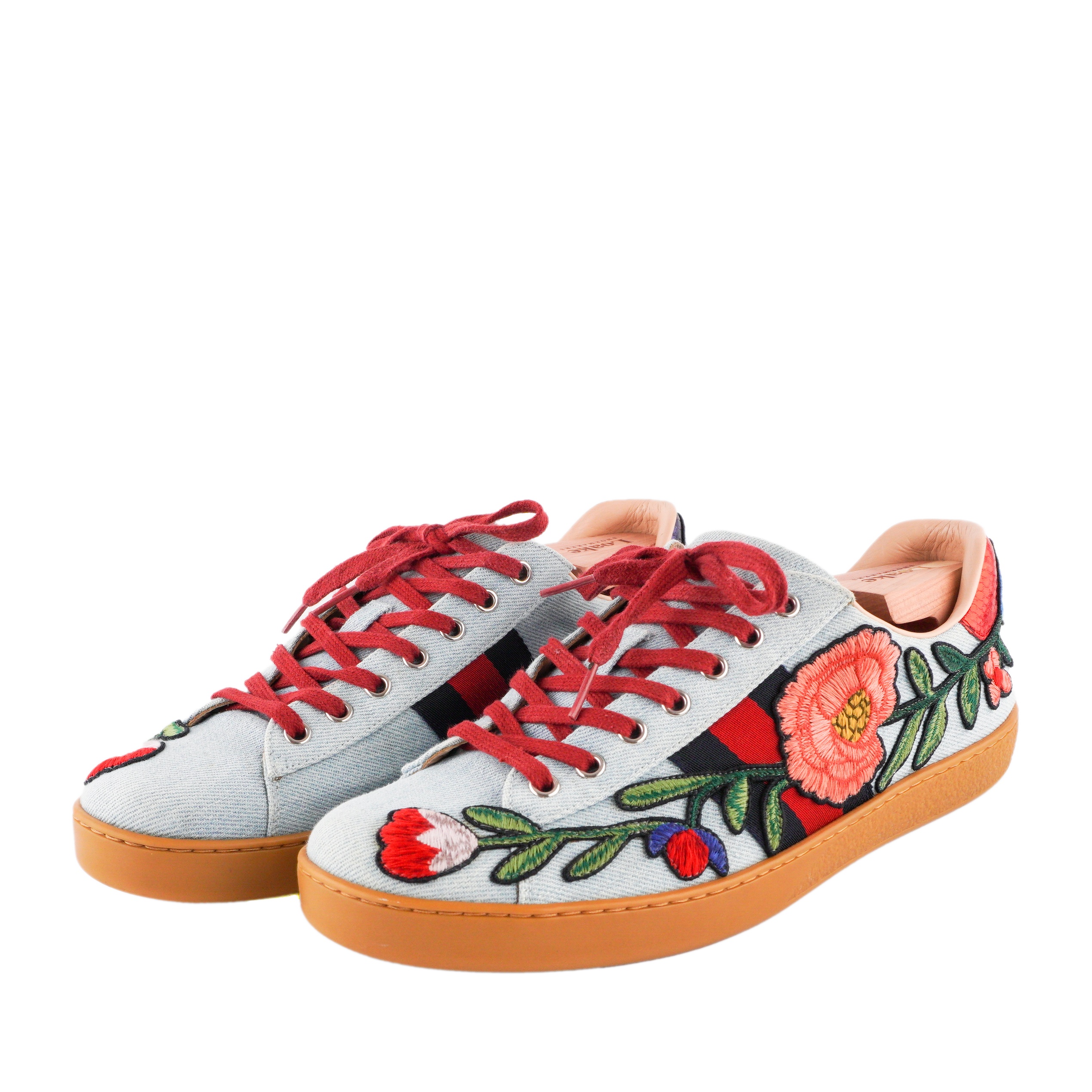 Gucci Ace Floral Multicolor Limited Edition Denim Sneakers
