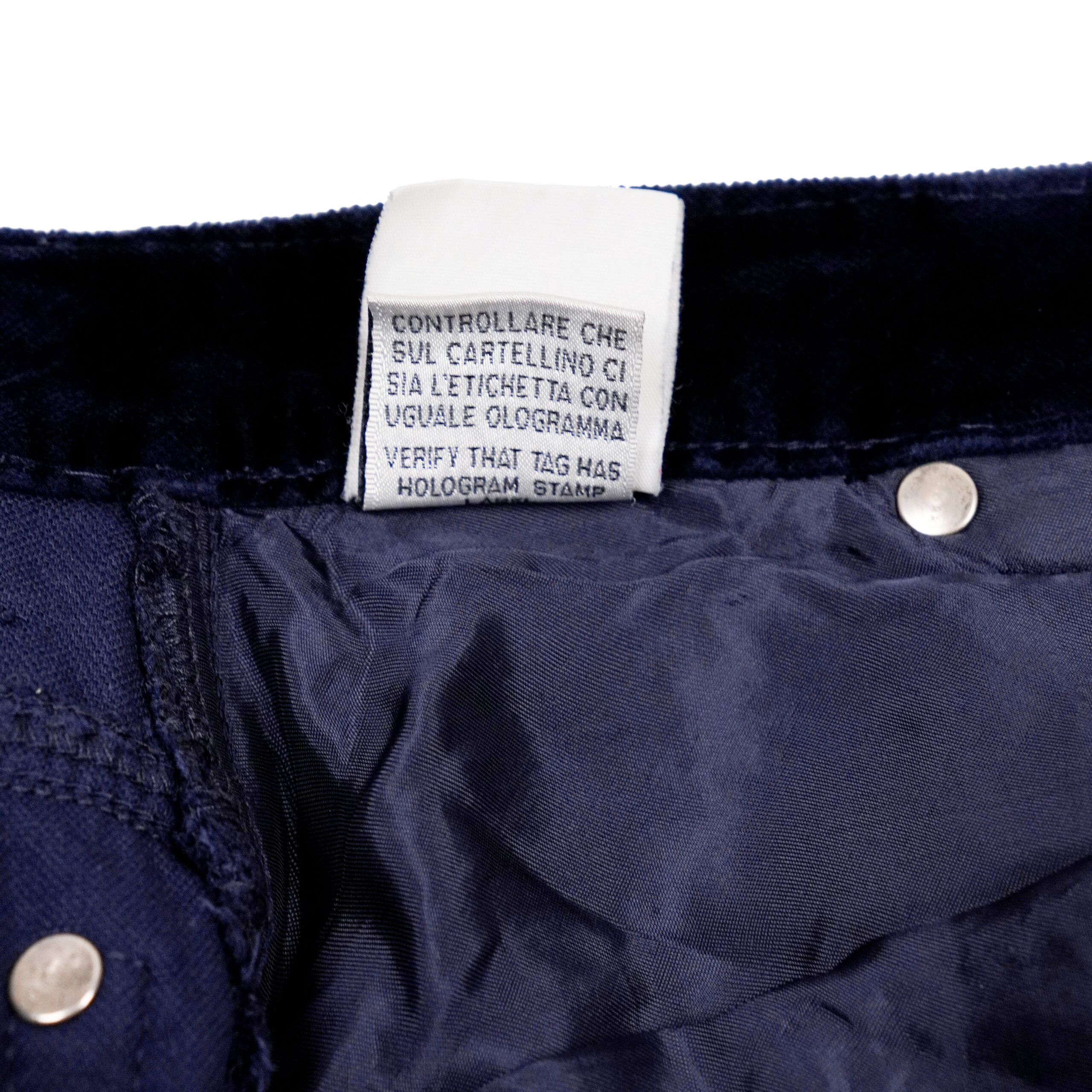 Versace Jeans Couture Navy Velvet Women's Trousers Pants — photo 11