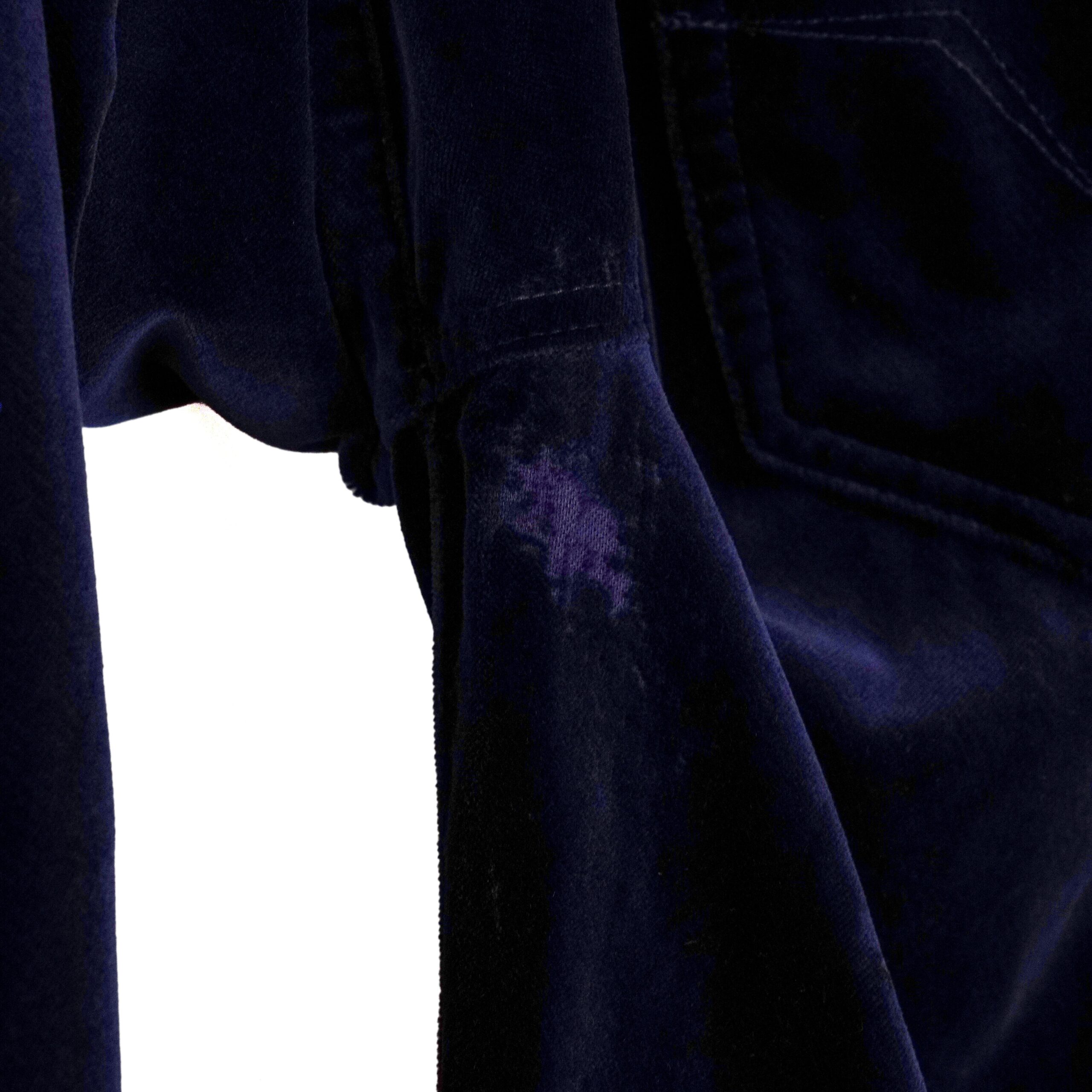 Versace Jeans Couture Navy Velvet Women's Trousers Pants — photo 13