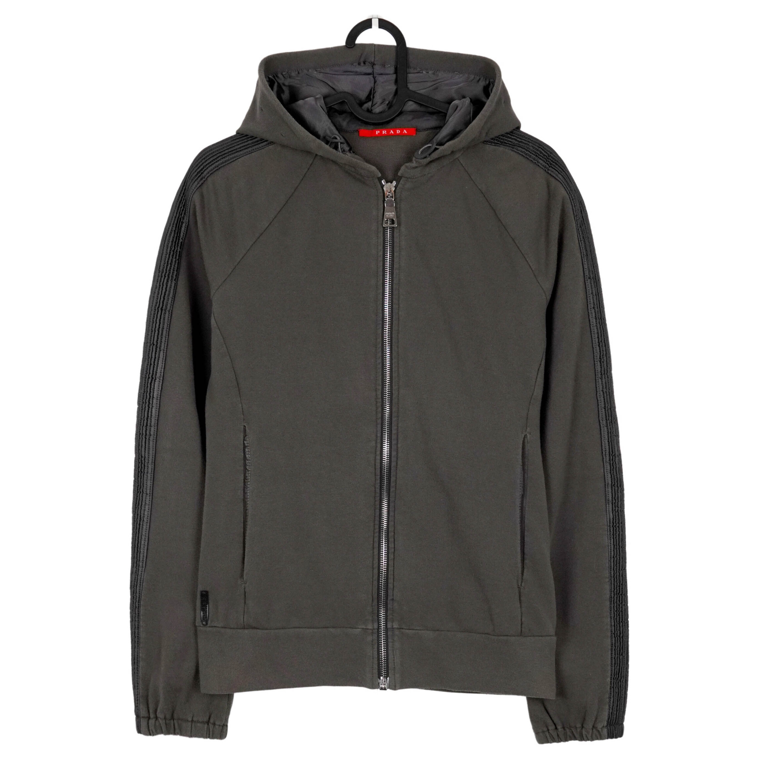 Prada Linea Rossa Black Logo Women’s Zip Sweatshirt Hoodie