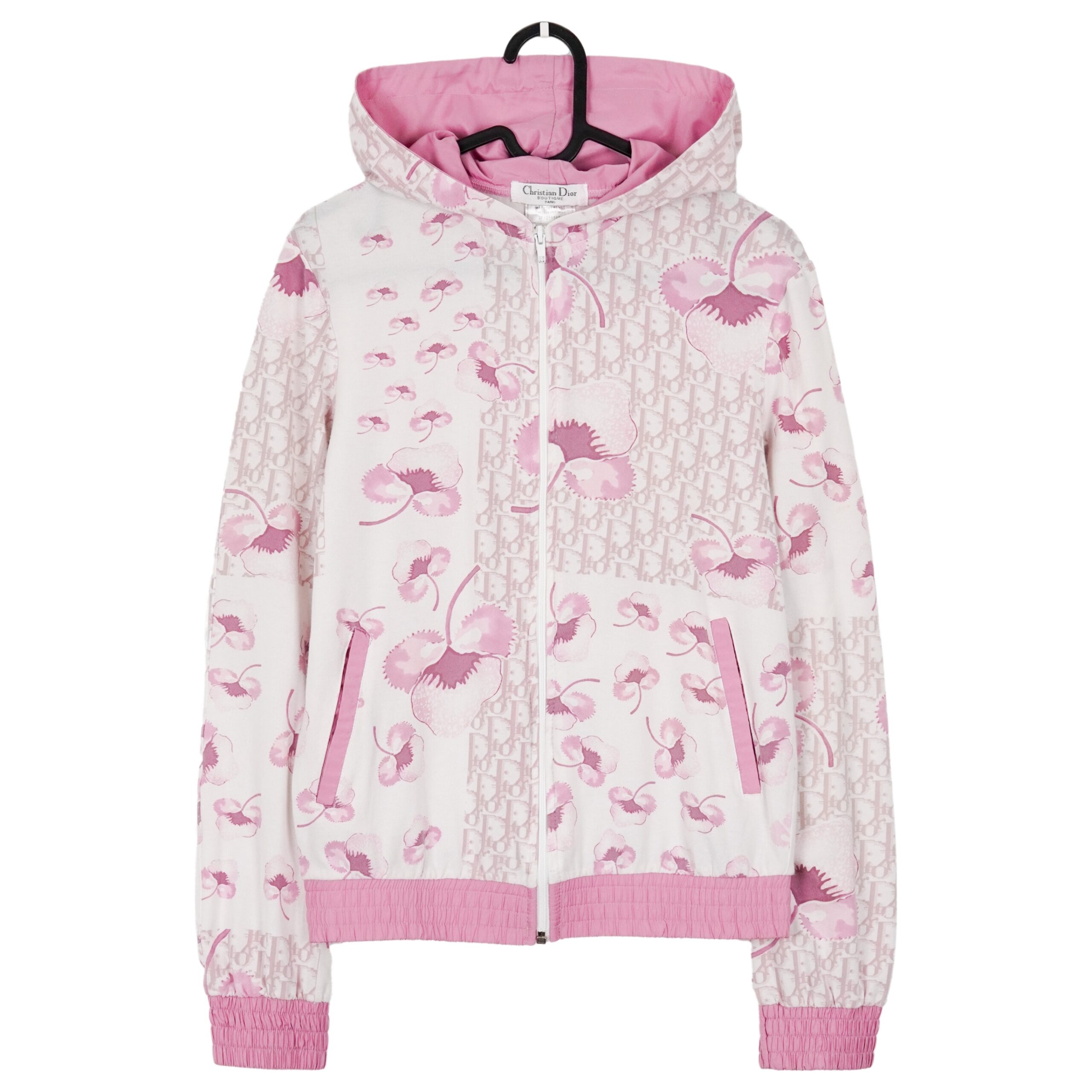 Dior by Galliano Oblique Monogram Logo Floral Pink Jacket