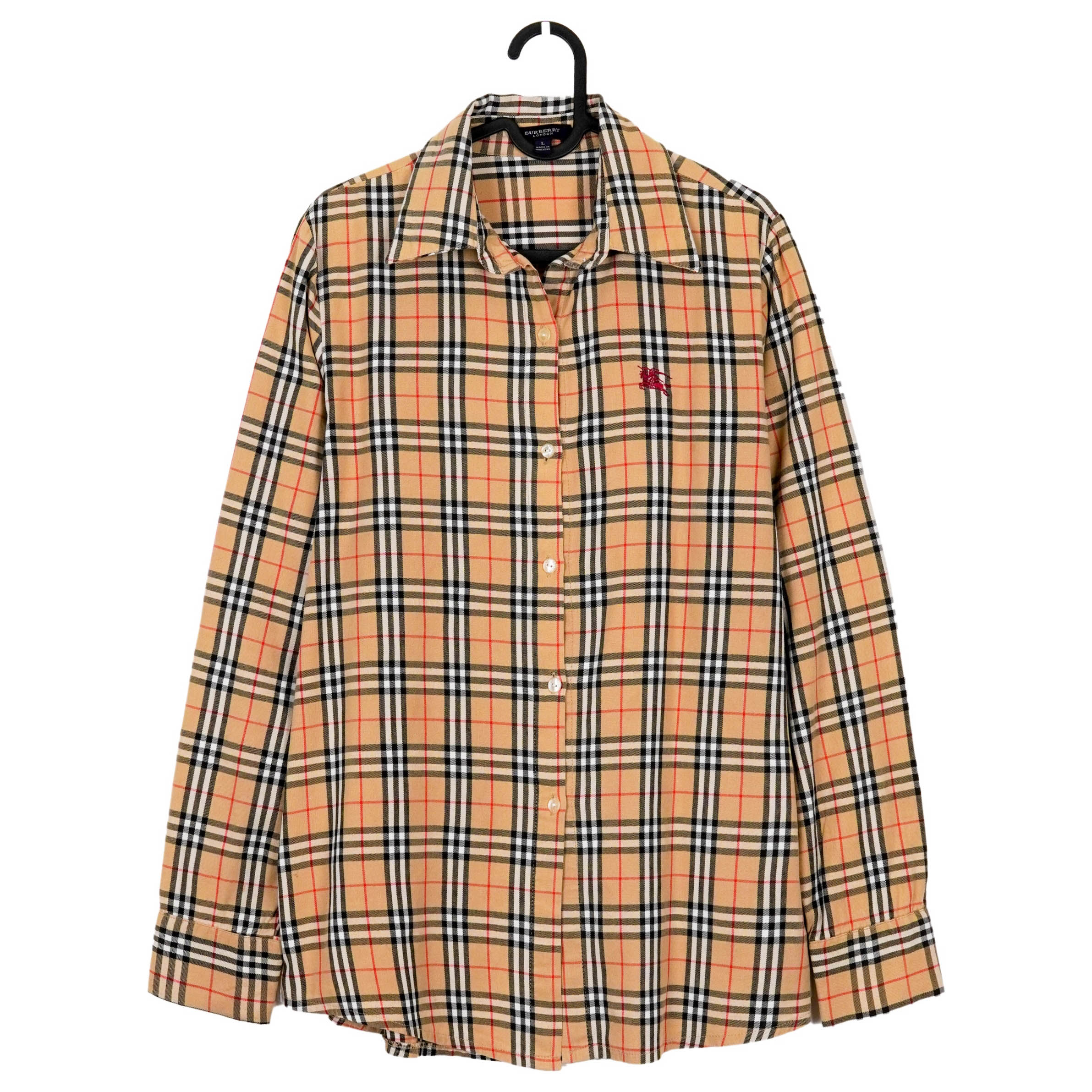 Vintage Burberry London Classic Brown Nova Check Plaid Shirt