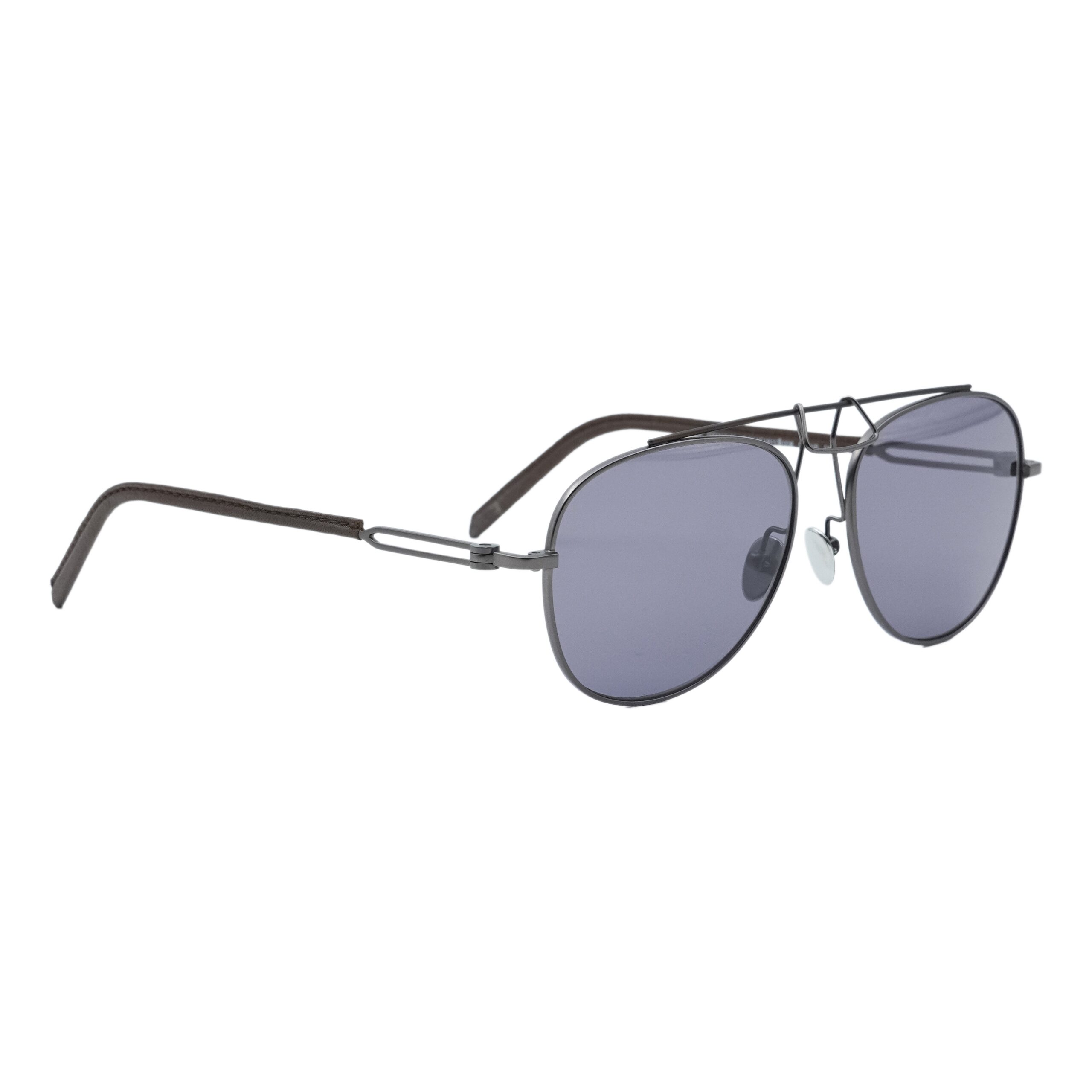 Calvin Klein 205W39NYC Titanium Aviator Logo Sunglasses