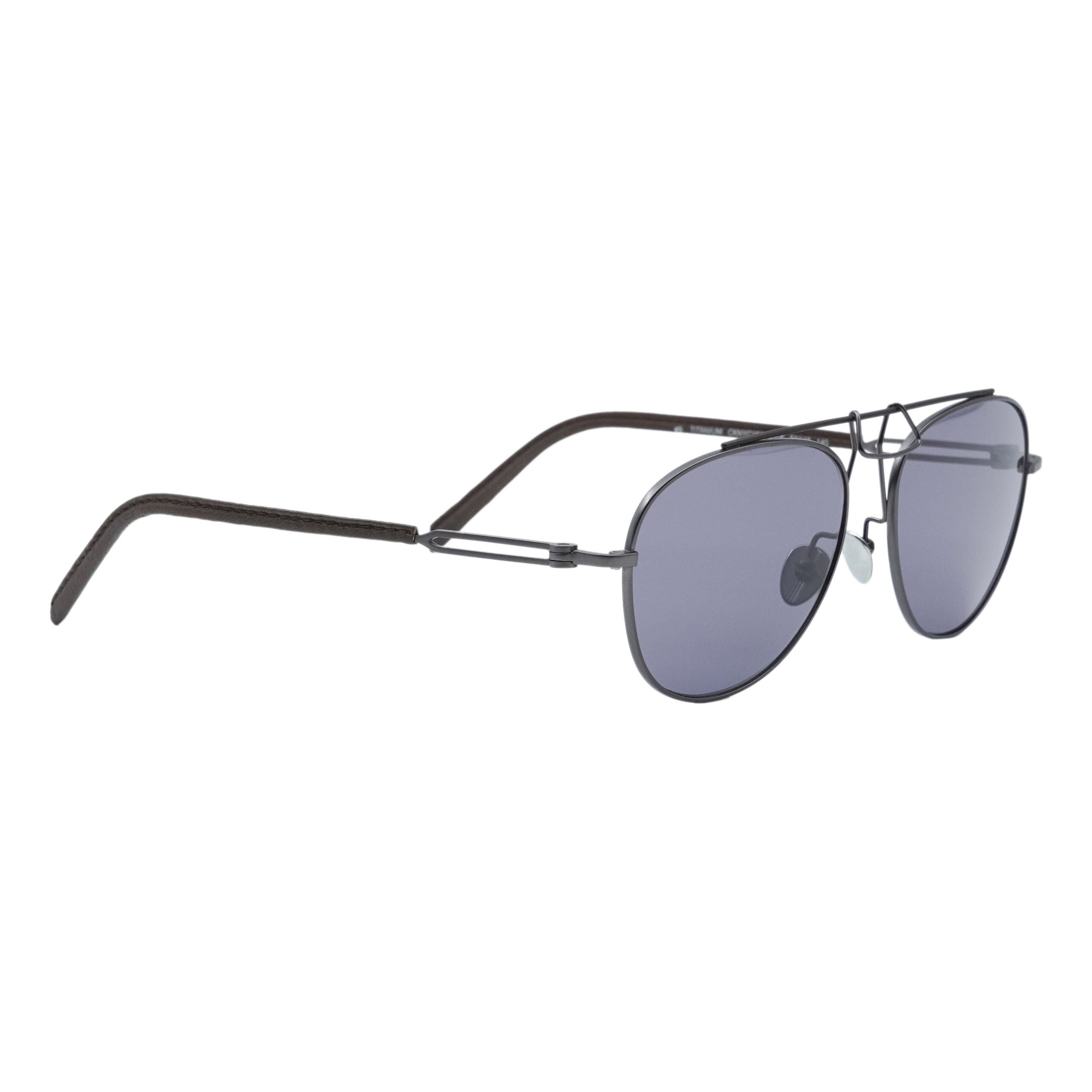 Calvin Klein 205W39NYC Titanium Aviator Logo Sunglasses