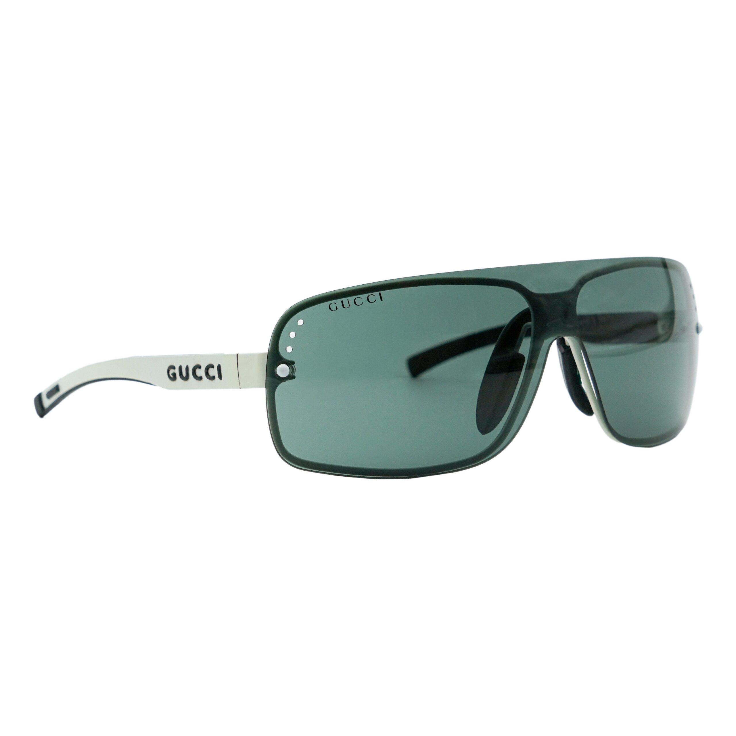 Vintage Gucci GG 1828 Logo Dual Lens Shield Mask Sunglasses
