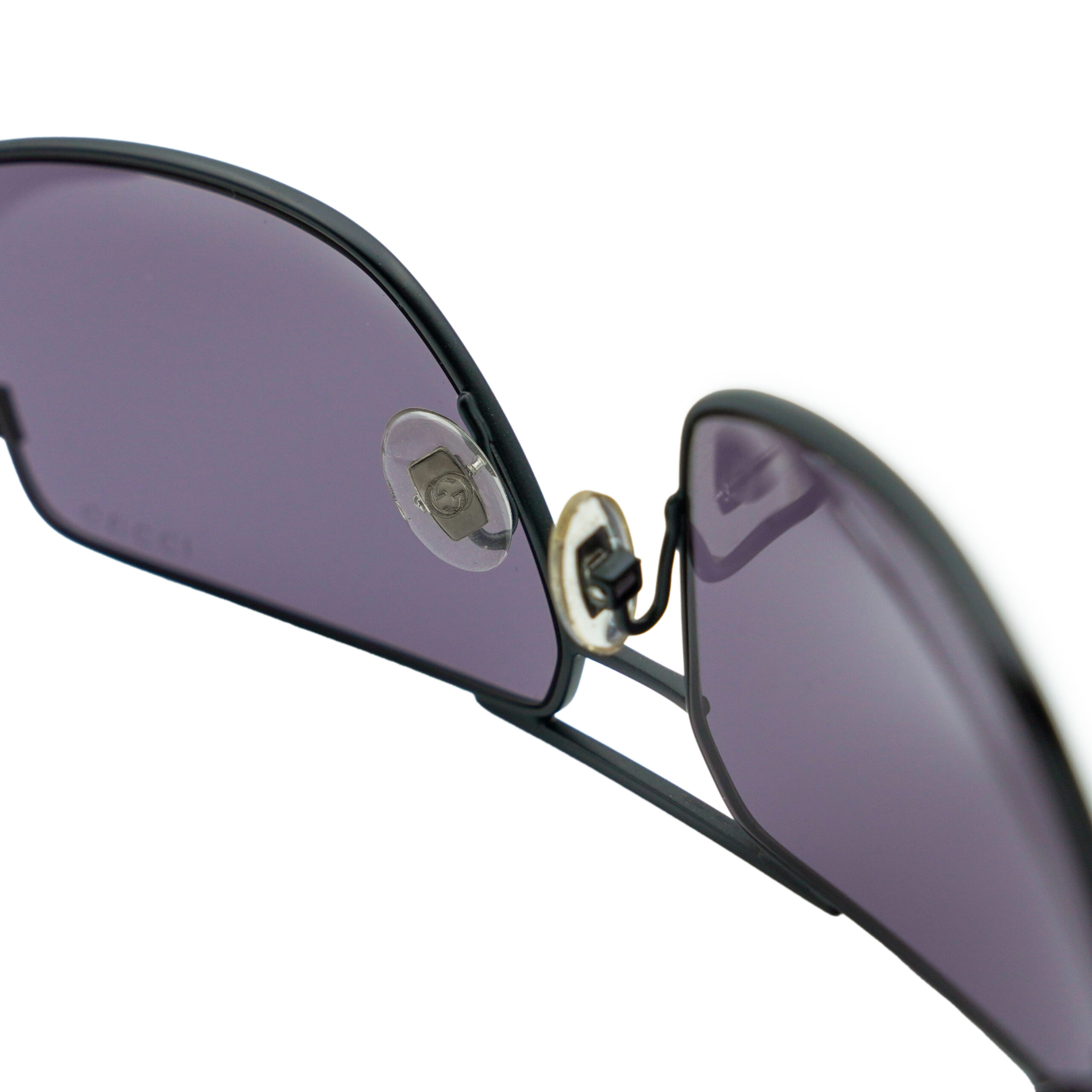 Vintage Gucci GG 1950 Black Logo Rectangular Sunglasses — photo 6