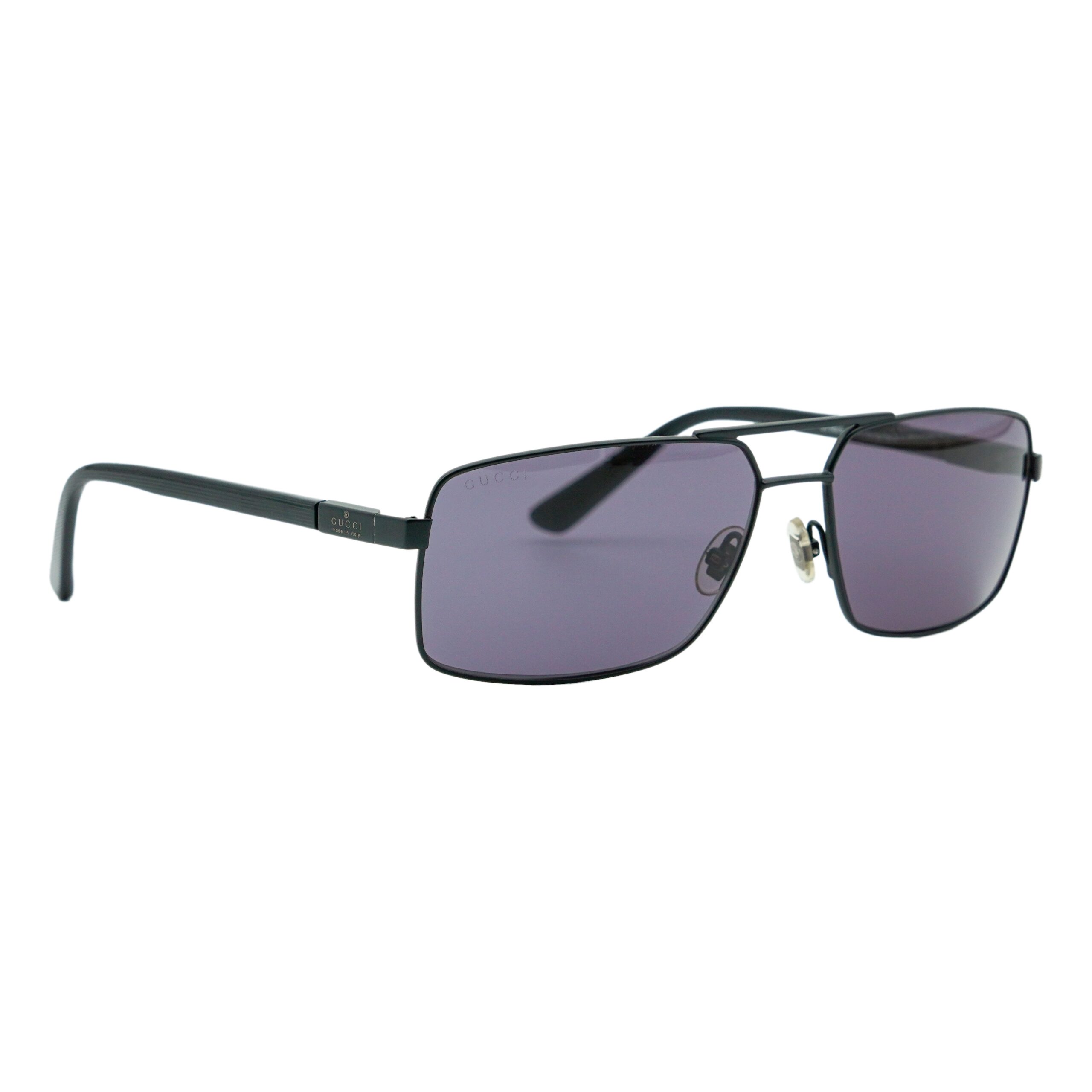 Vintage Gucci GG 1950 Black Logo Rectangular Sunglasses
