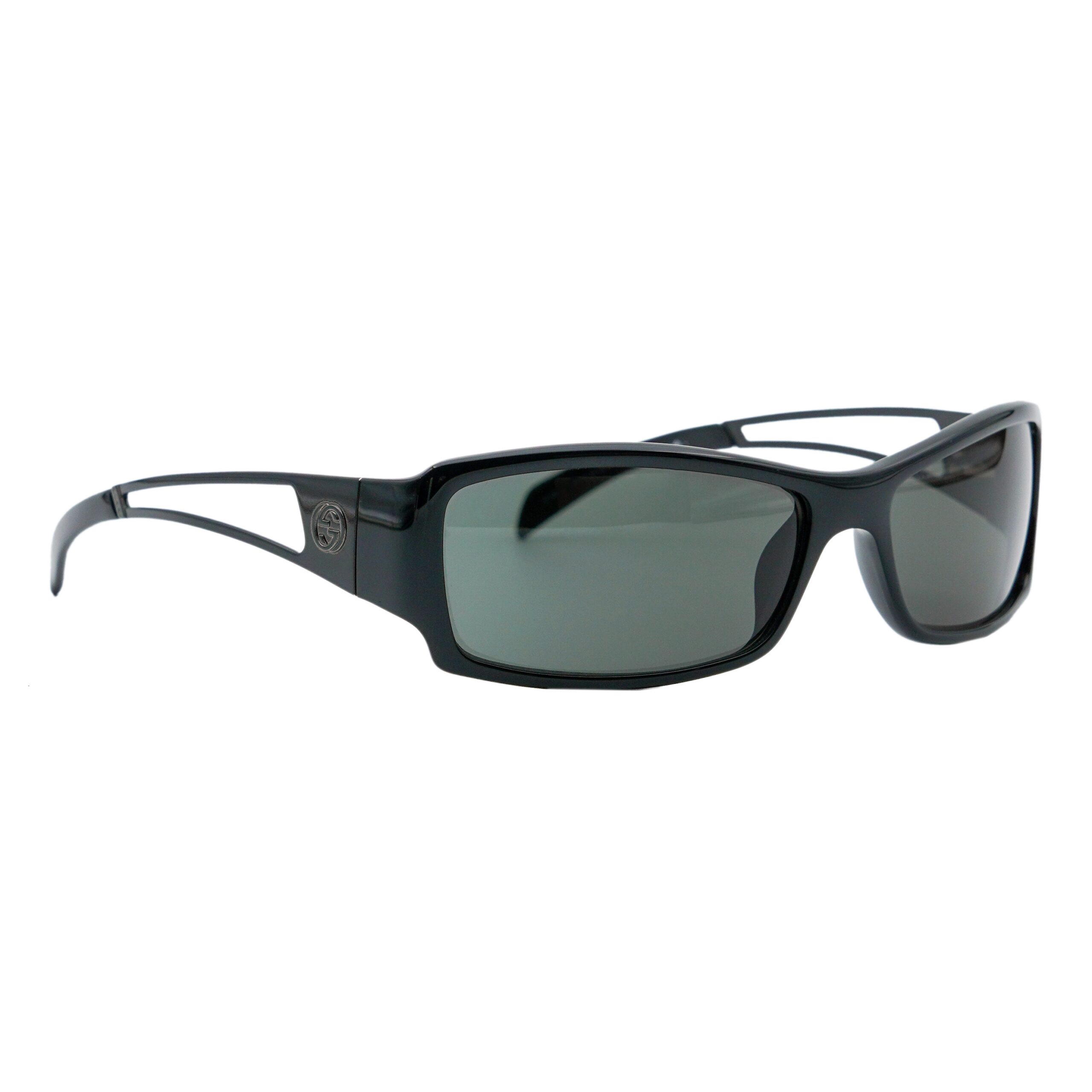 Gucci GG 1486 Black Cut Out Wrap Rectangular Logo Sunglasses