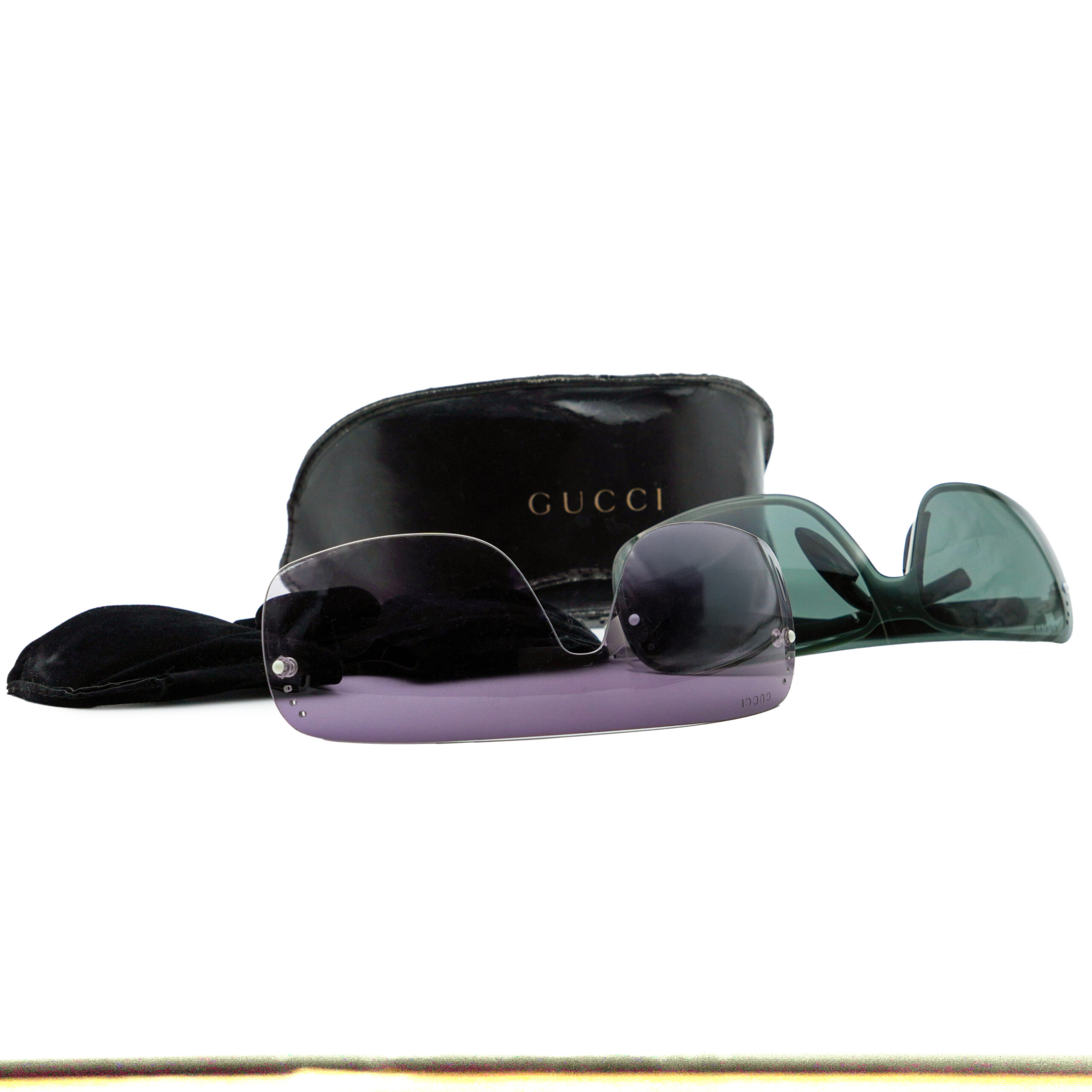 Vintage Gucci GG 1828 Logo Dual Lens Shield Mask Sunglasses — photo 11