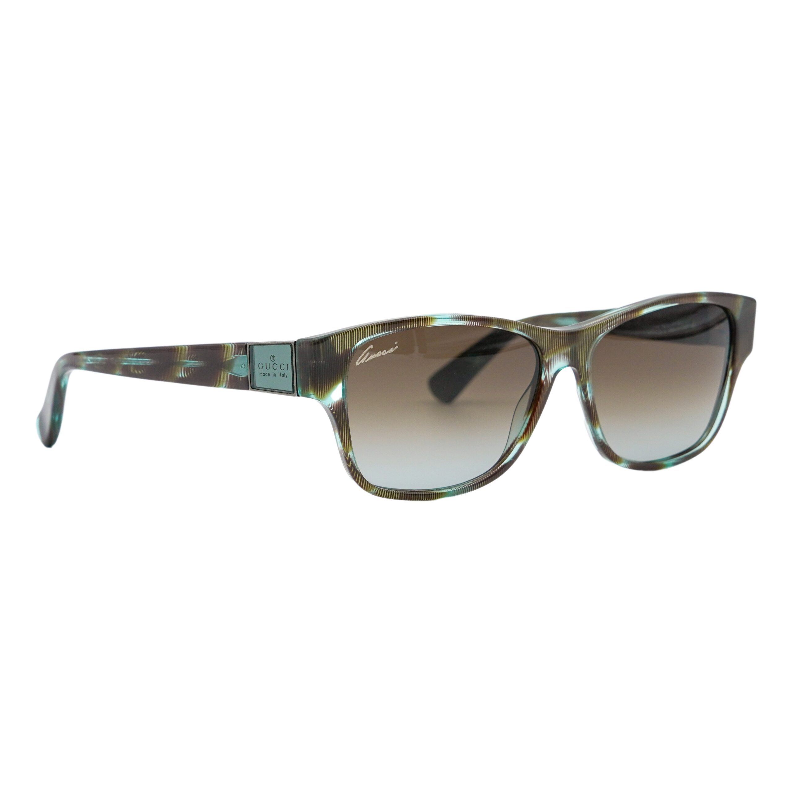 Vintage Gucci GG 3208 Aqua Marbled Logo Gradient Sunglasses