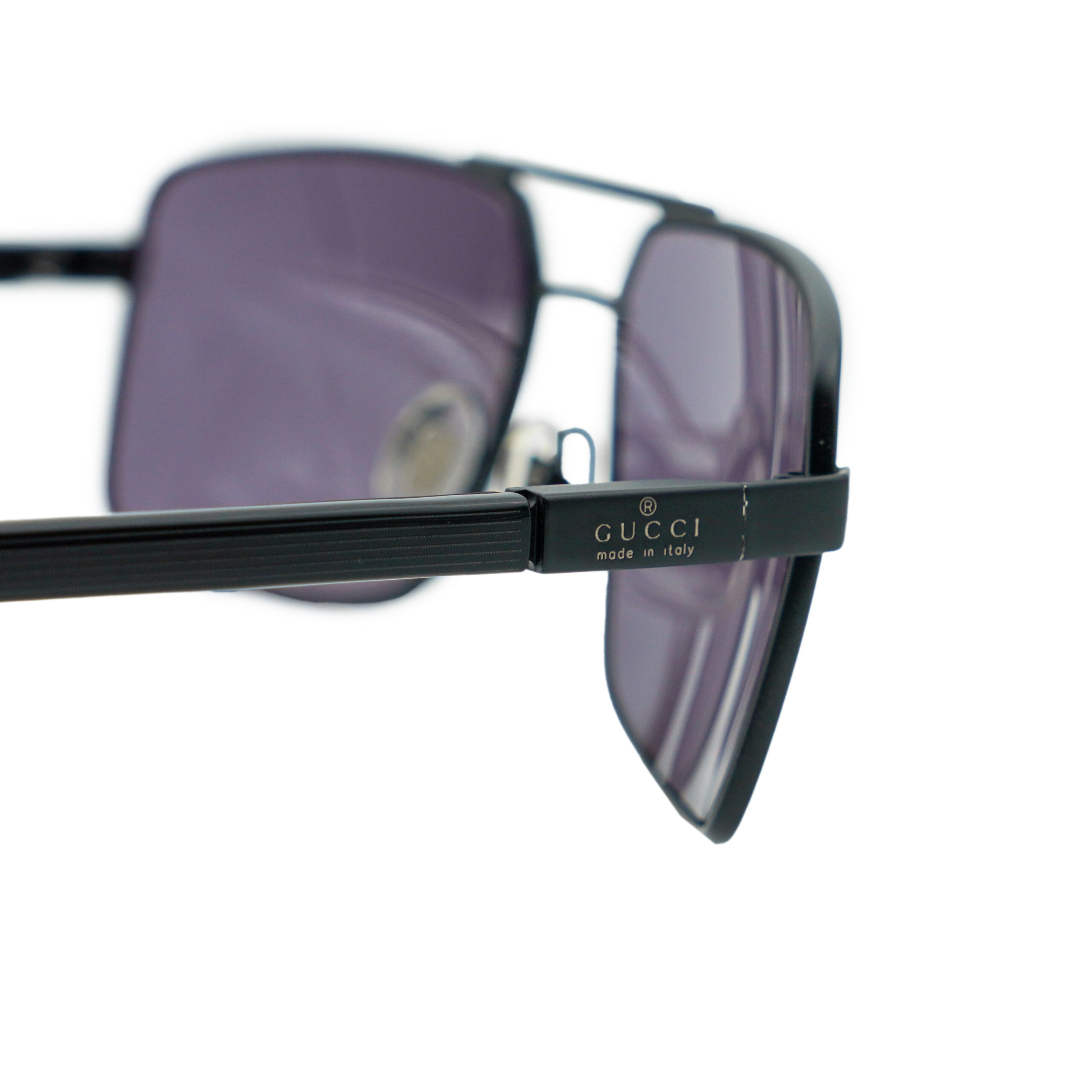 Vintage Gucci GG 1950 Black Logo Rectangular Sunglasses — photo 4