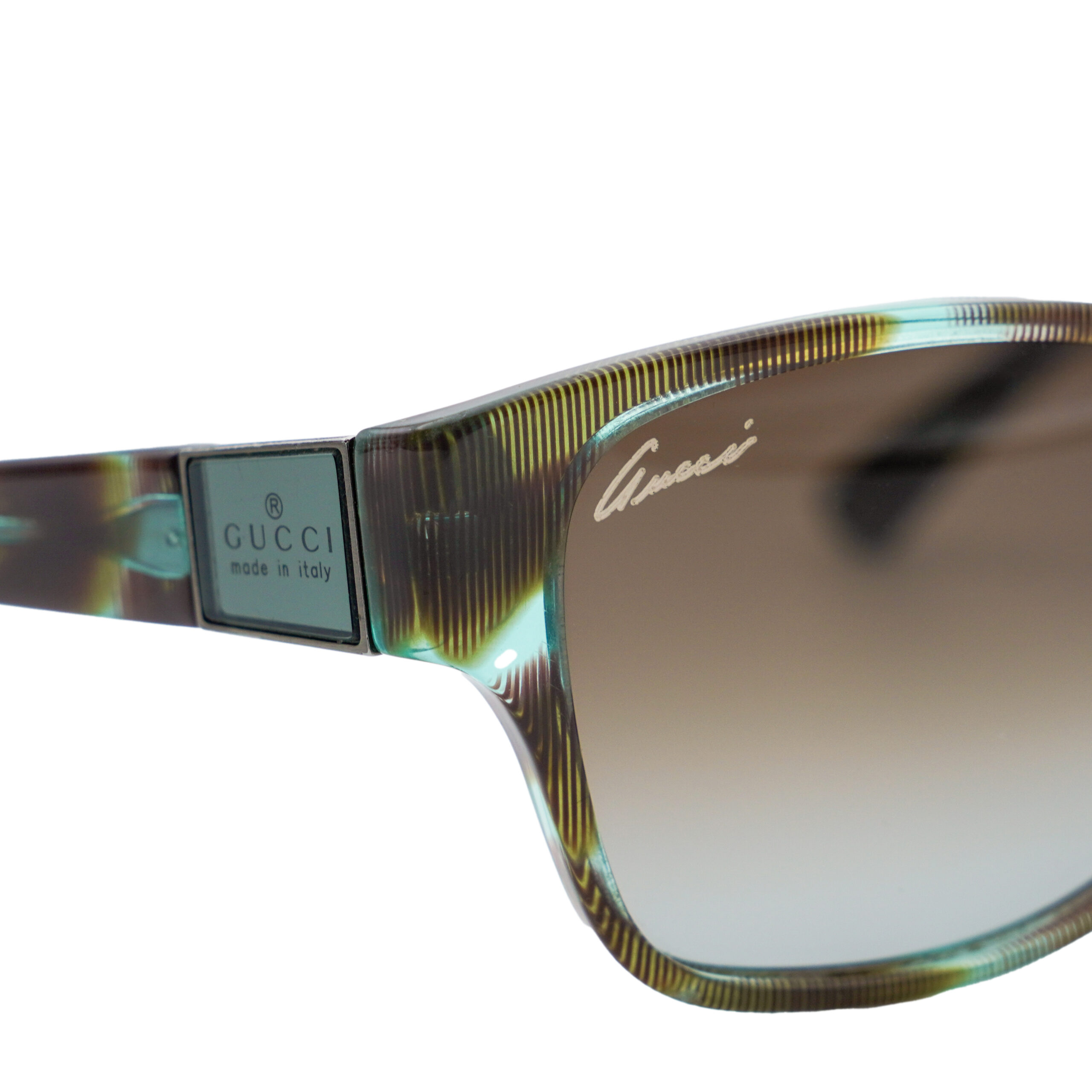 Vintage Gucci GG 3208 Aqua Marbled Logo Gradient Sunglasses — photo 4